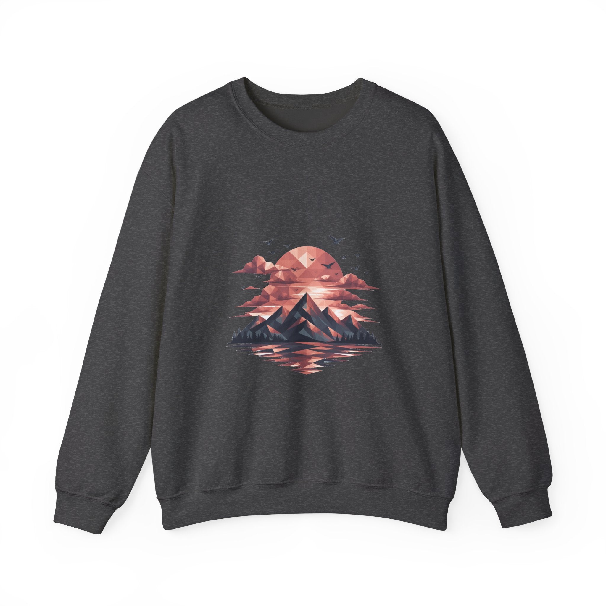 Matching Couple Sweatshirt - Sunrise & Sunset Matching Couple Comfort Colors Crew Geometric Art His Hers Love Gift - Design B