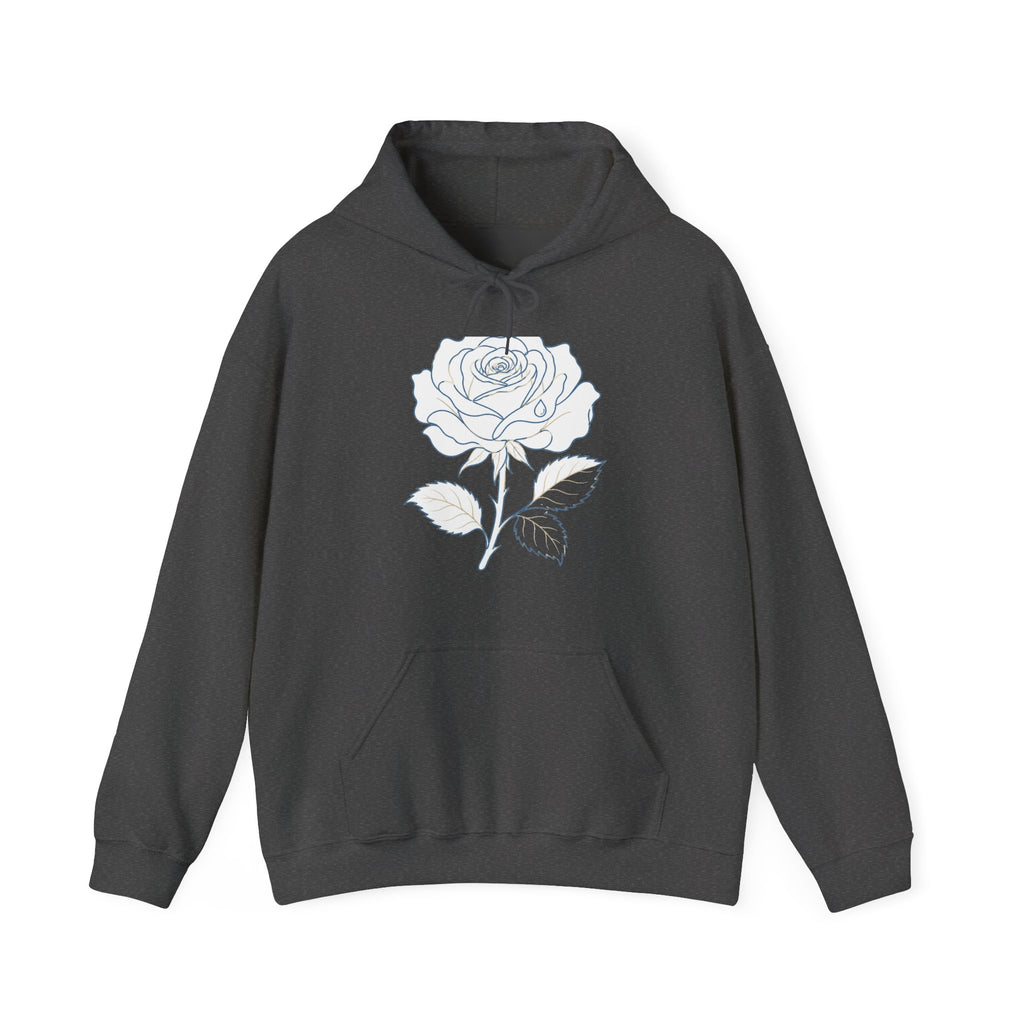 Matching Couple Sweatshirt - Rose & Thorn Matching Couple Hooded Sweatshirt Minimalist Art His Hers Valentine Gift - Design A