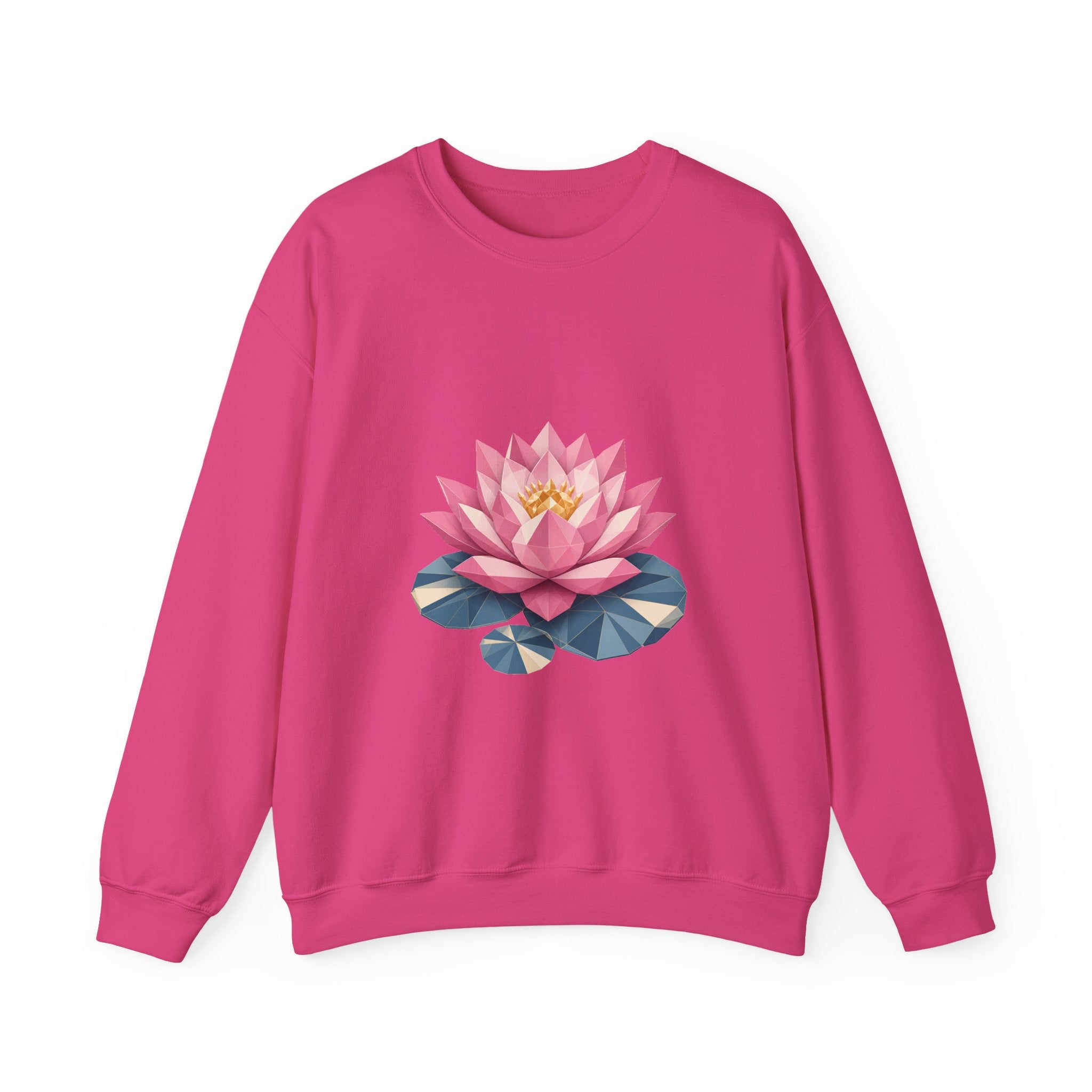 Matching Couple Sweatshirt - Open & Closed Lotus Matching Couple Crewneck Sweatshirt Geometric Art His Hers Couple Gift - Design A