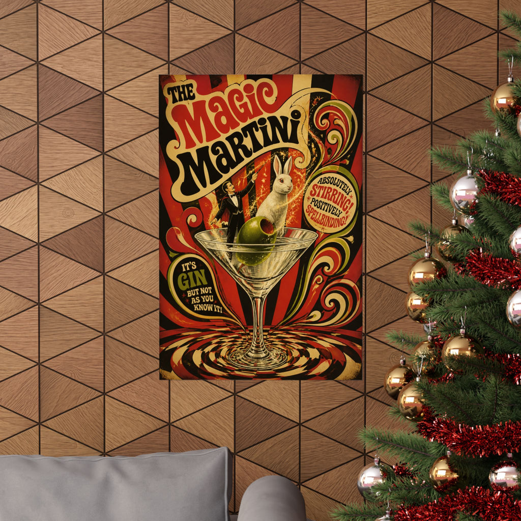 Martini Magician Wall Art Poster 18×24 Psychedelic Cafe Decor Maximalist Print