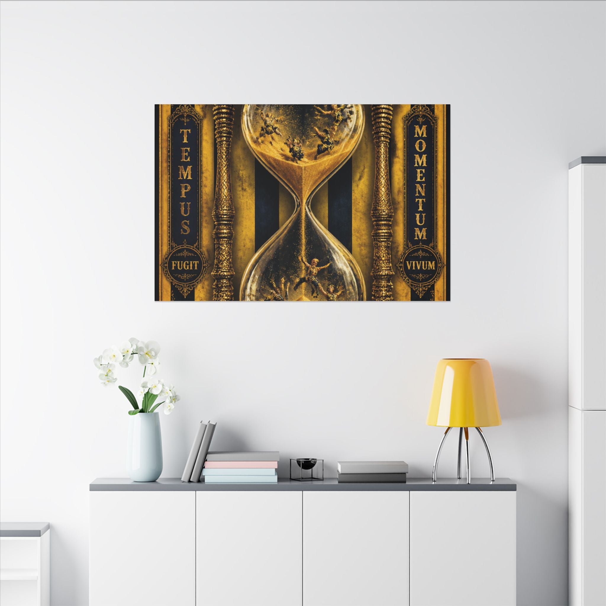 Hourglass Acrobats Wall Art Canvas 16×20 Baroque Home Office Decor Maximalist Print