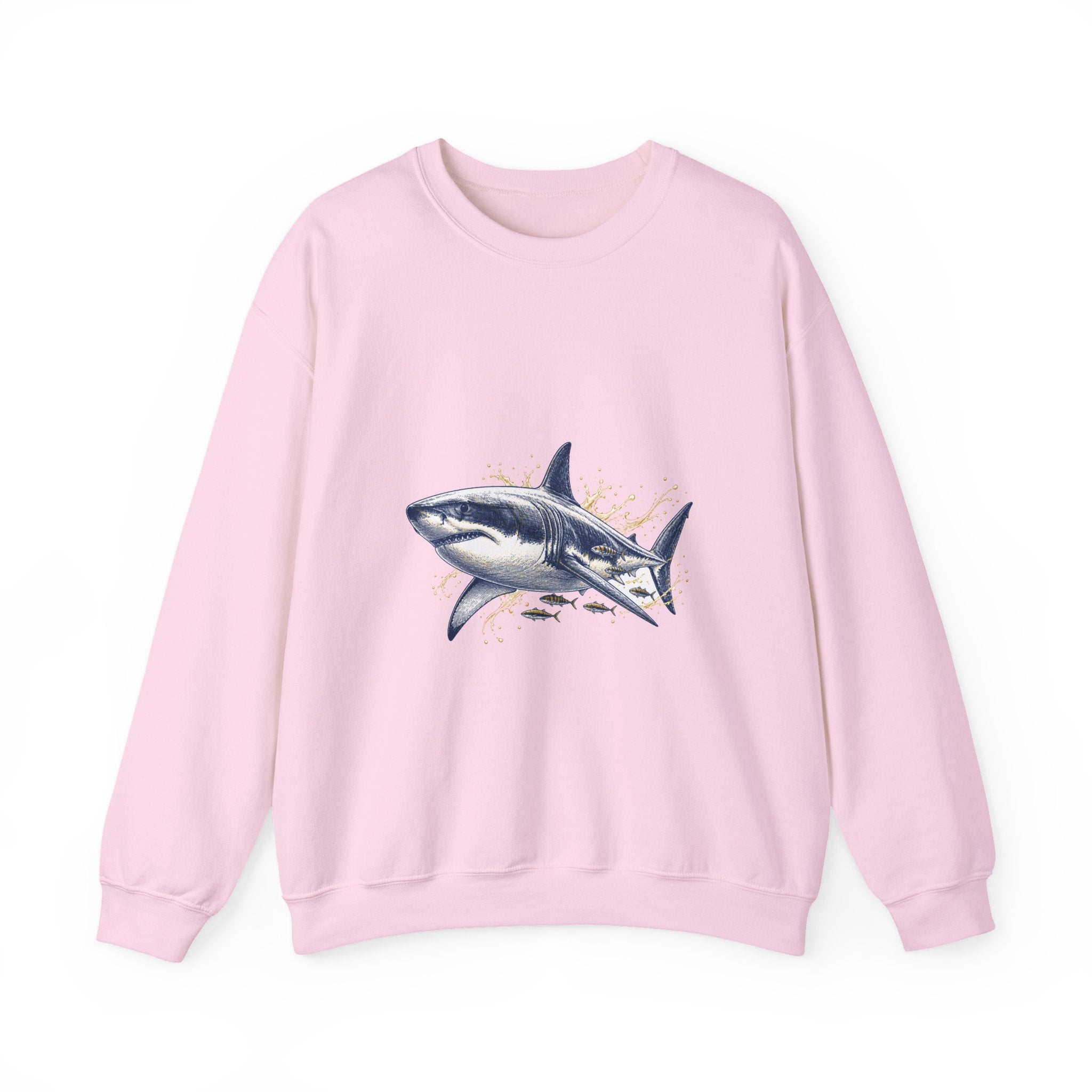 Matching Couple Sweatshirt - Shark & Dolphin Matching Couple Comfort Colors Crew Hand-Drawn Art His Hers Anniversary Gift - Design A