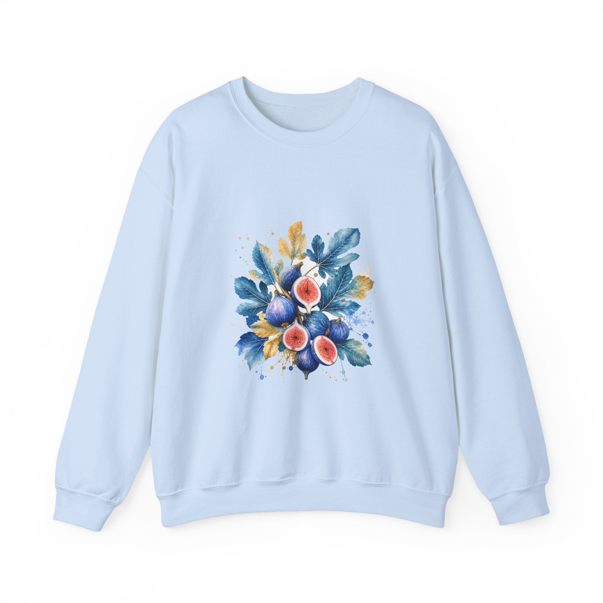 Matching Couple Sweatshirt - Olive Branch & Fig Matching Couple Comfort Colors Crew Watercolor Art His Hers Birthday Gift - Design B