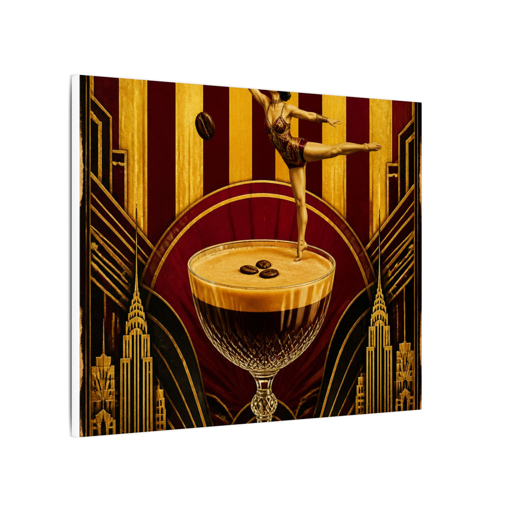 Espresso Martini Acrobat Wall Art Canvas 16×20 Art Deco Entryway Decor Maximalist Print