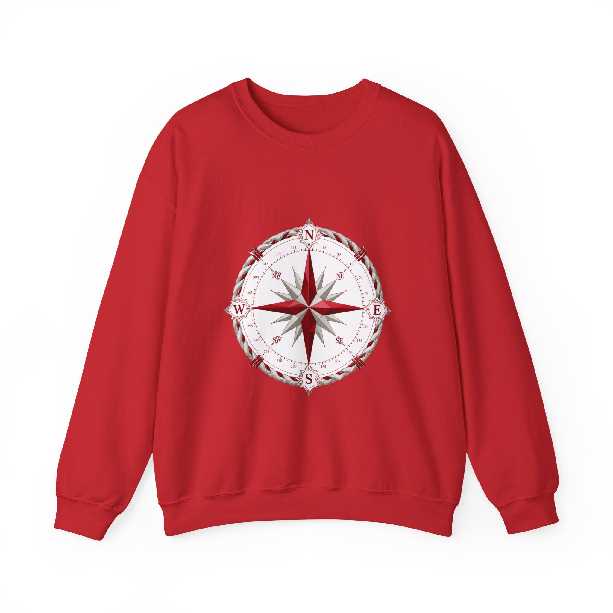 Matching Couple Sweatshirt - Compass North & South Matching Couple Crewneck Sweatshirt Geometric Art His Hers Couple Gift - Design A