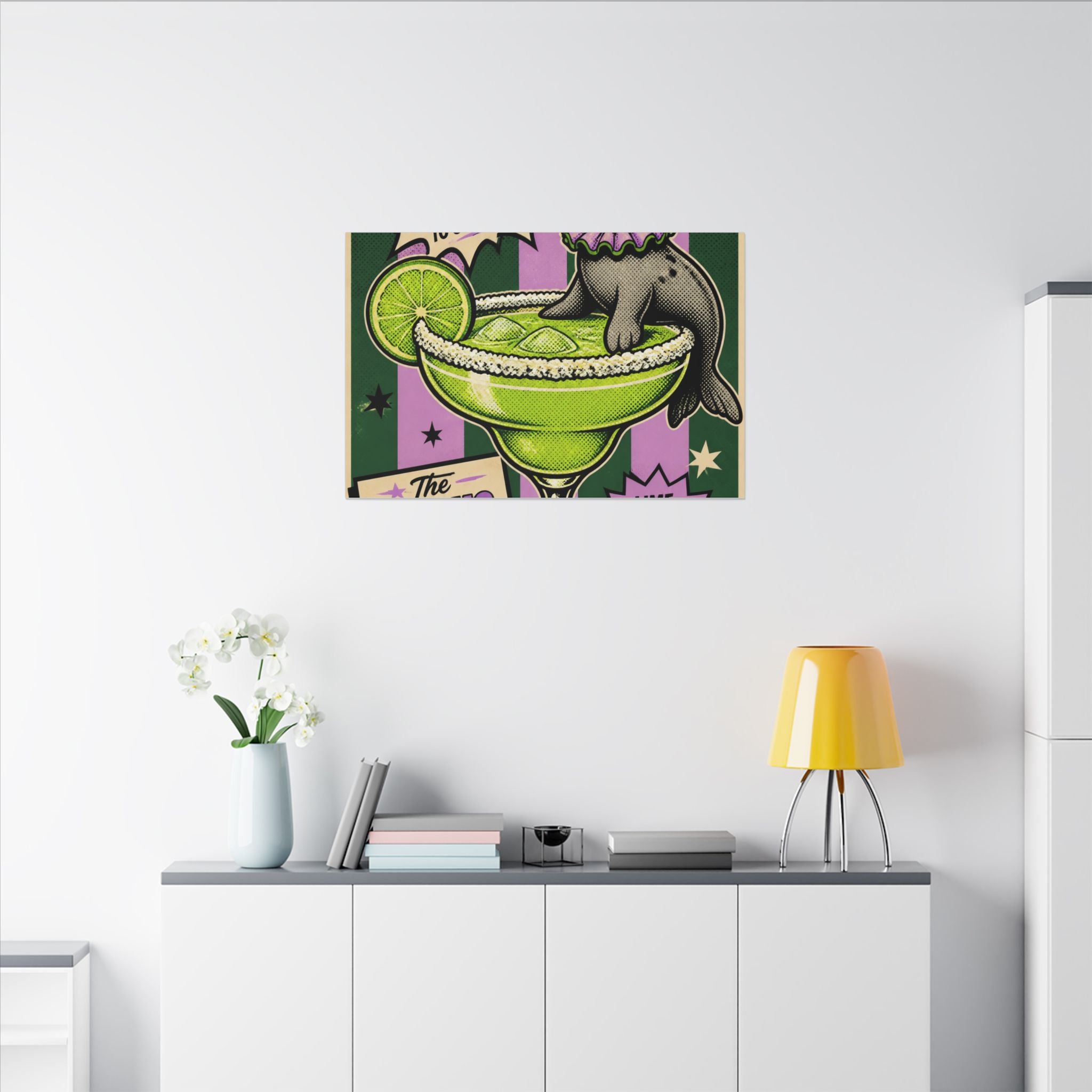 Margarita Balancing Seal Wall Art Canvas 16×20 Pop Art Living Room Decor Maximalist Print