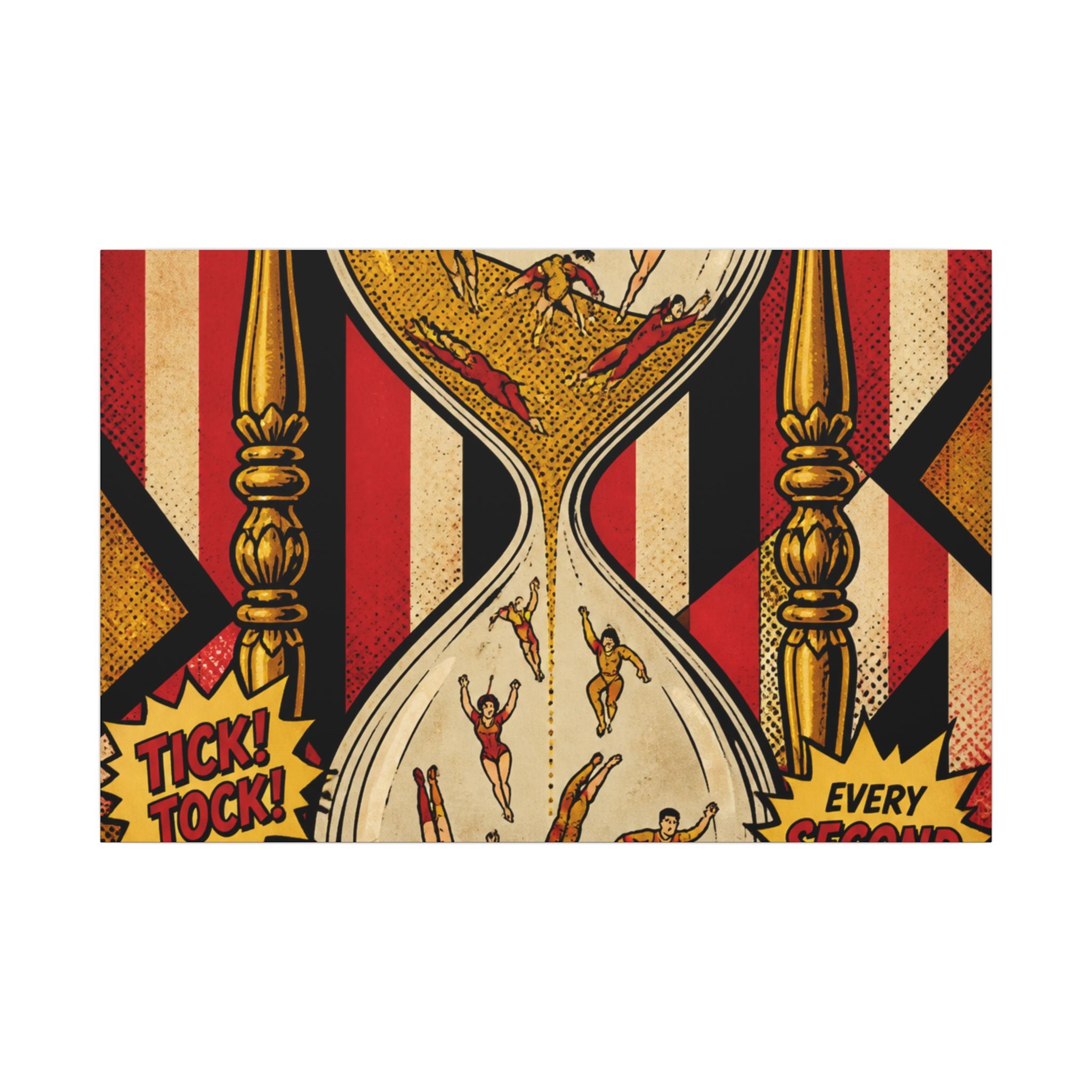 Hourglass Acrobats Wall Art Canvas 16×20 Pop Art Living Room Decor Maximalist Print