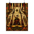 Playing Cards Tent Wall Art Poster 24×36 Art Deco Bar Area Decor Maximalist Print