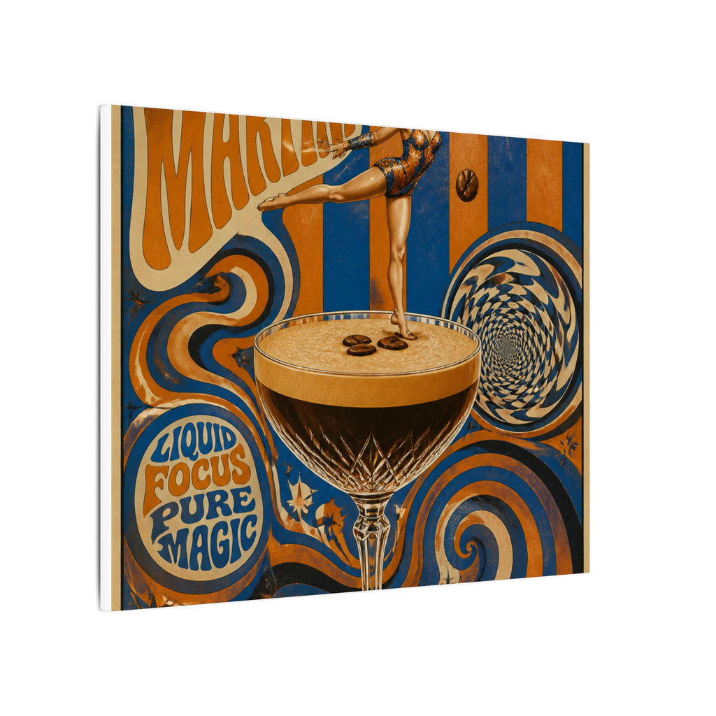 Espresso Martini Acrobat Wall Art Canvas 16×20 Psychedelic Cafe Decor Maximalist Print