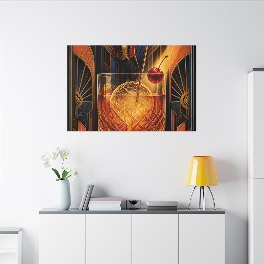 Old Fashioned Ringmaster Wall Art Canvas 24×36 Art Deco Bar Area Decor Maximalist Print
