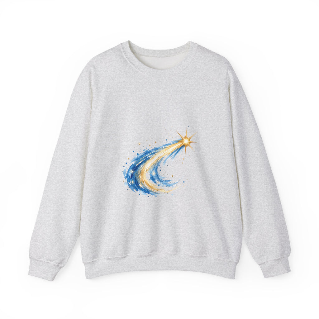Matching Couple Sweatshirt - Shooting Star & North Star Matching Couple Premium Fleece Sweatshirt Watercolor Art His Hers Birthday Gift - Design A