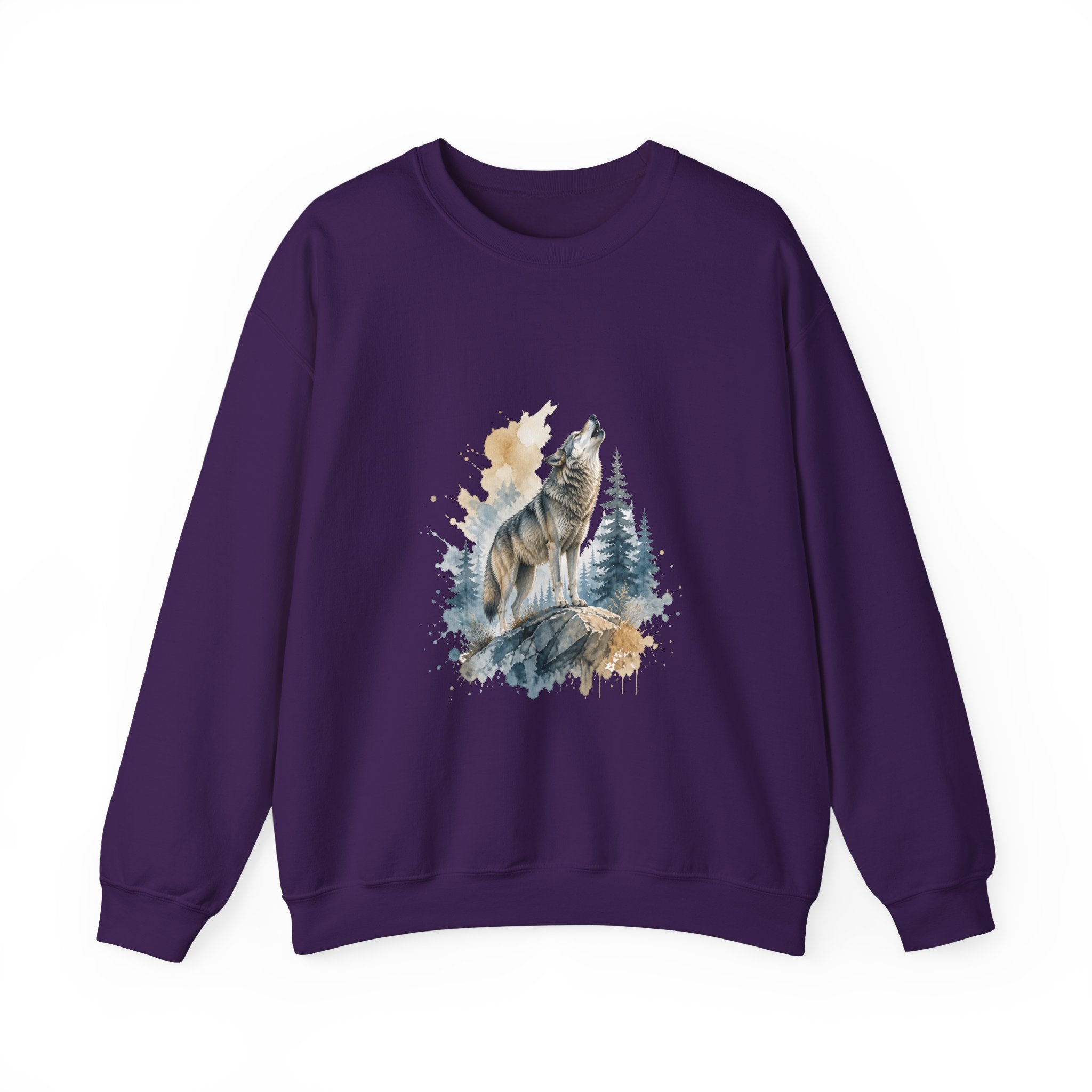 Matching Couple Sweatshirt - Wolf & Dove Matching Couple Premium Fleece Sweatshirt Watercolor Art His Hers Birthday Gift - Design A