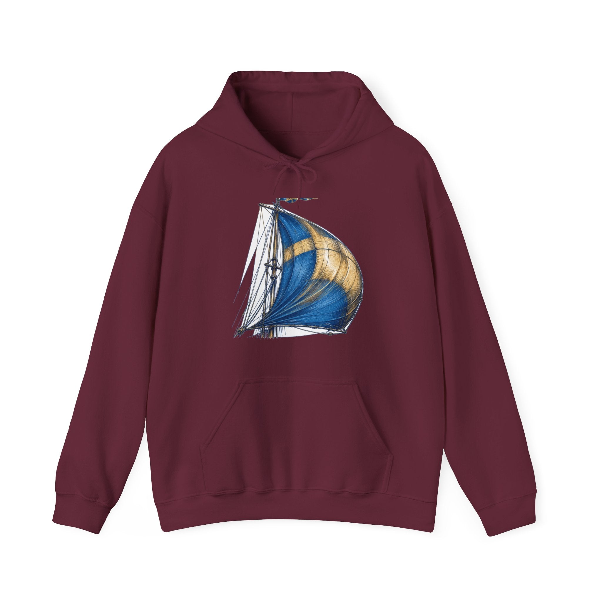 Matching Couple Sweatshirt - Anchor & Sail Matching Couple Hooded Sweatshirt Hand-Drawn Art His Hers Best Friend Gift - Design B