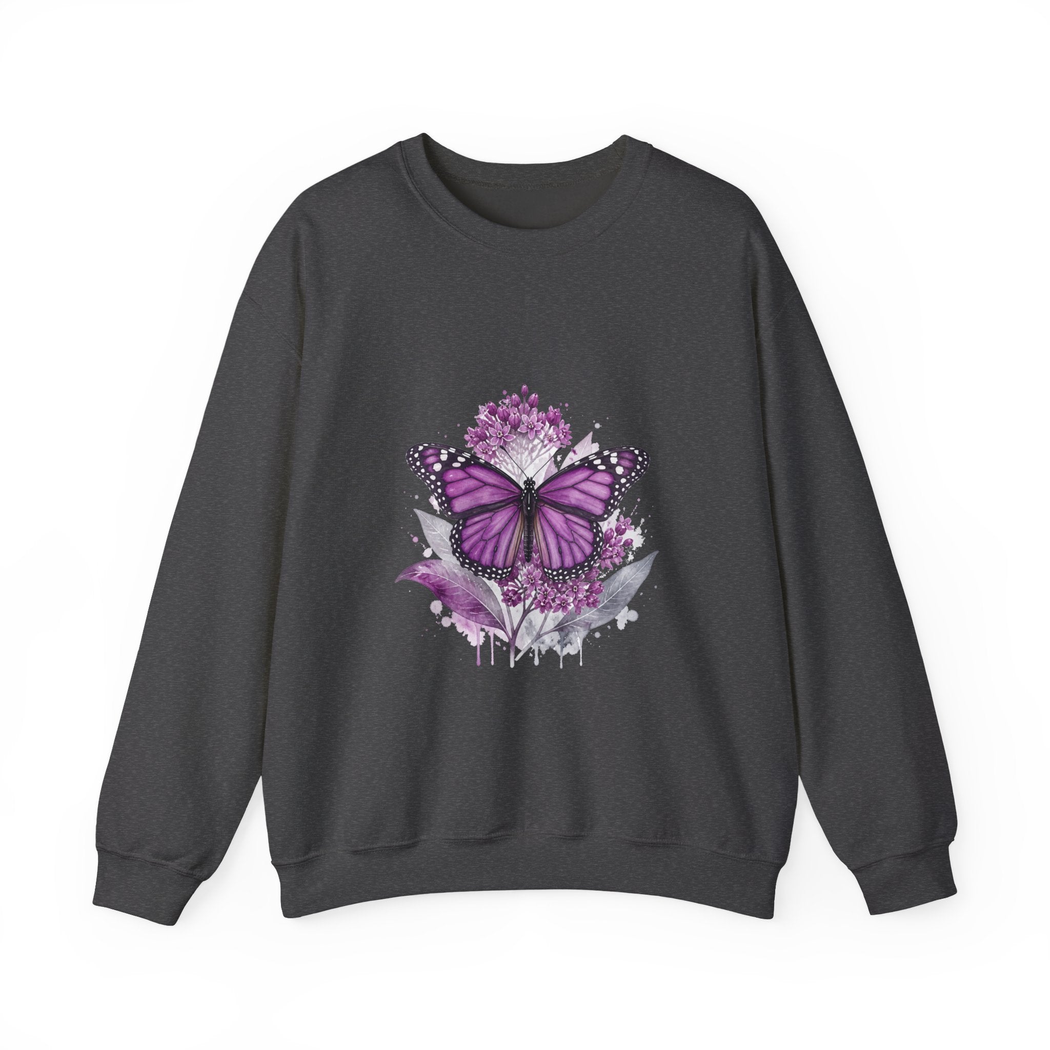Matching Couple Sweatshirt - Butterfly & Moth Matching Couple Premium Fleece Sweatshirt Watercolor Art His Hers Birthday Gift - Design A