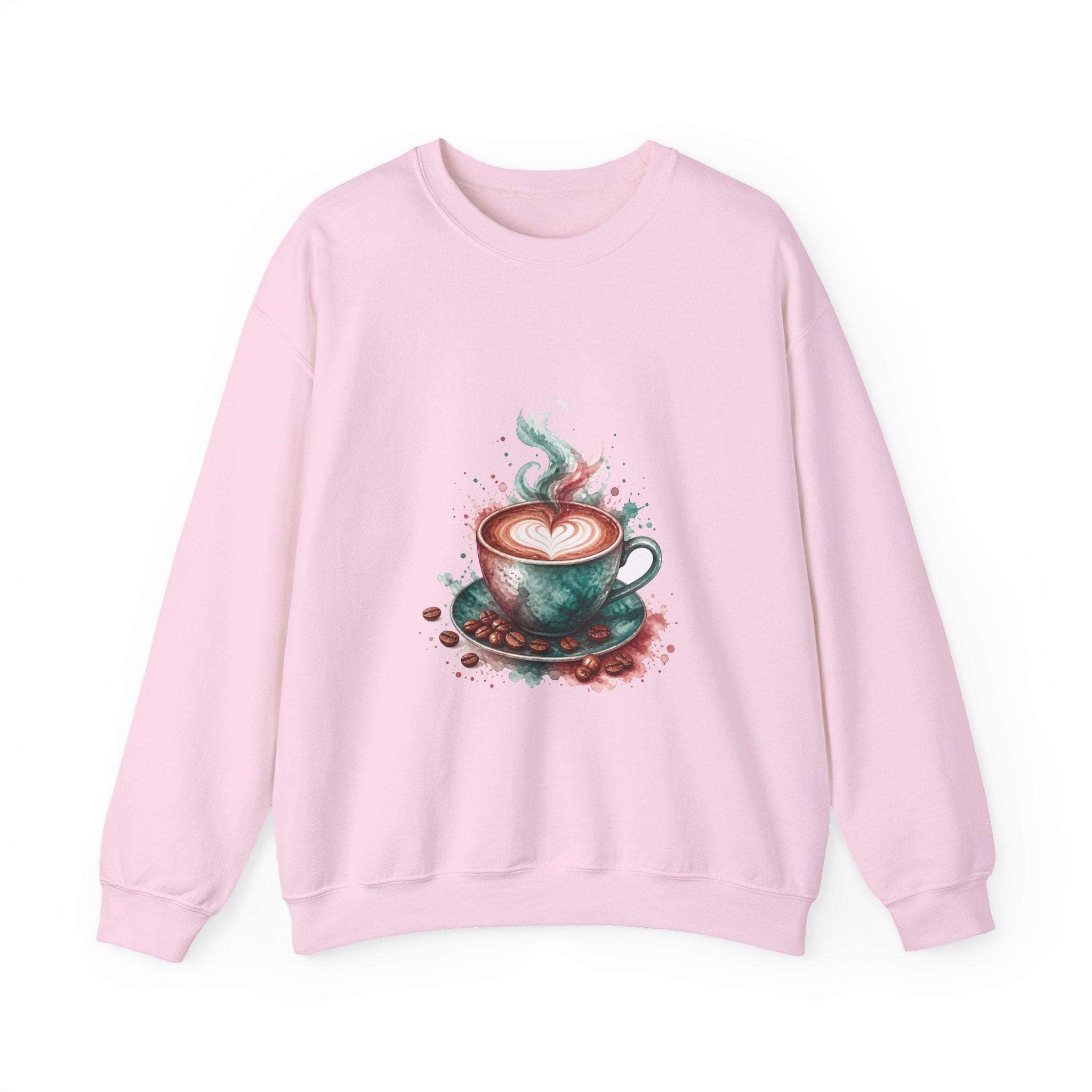 Matching Couple Sweatshirt - Coffee & Tea Matching Couple Comfort Colors Crew Watercolor Art His Hers Birthday Gift - Design A