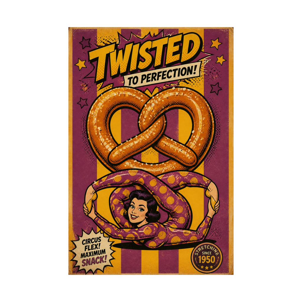 Pretzel Contortionist Wall Art Poster 18×24 Pop Art Living Room Decor Maximalist Print