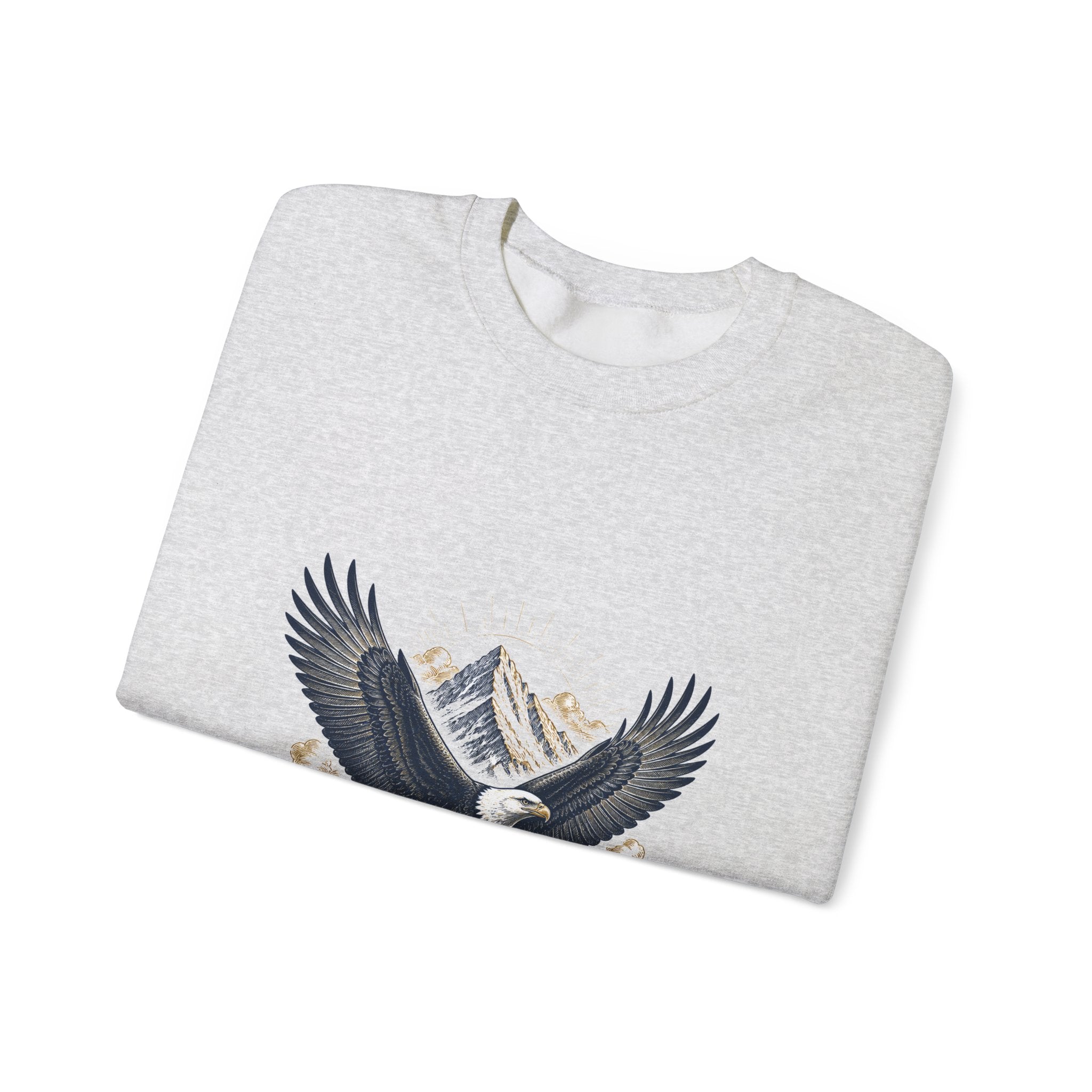 Matching Couple Sweatshirt - Eagle & Whale Matching Couple Crewneck Sweatshirt Vintage Art His Hers Wedding Gift - Design A
