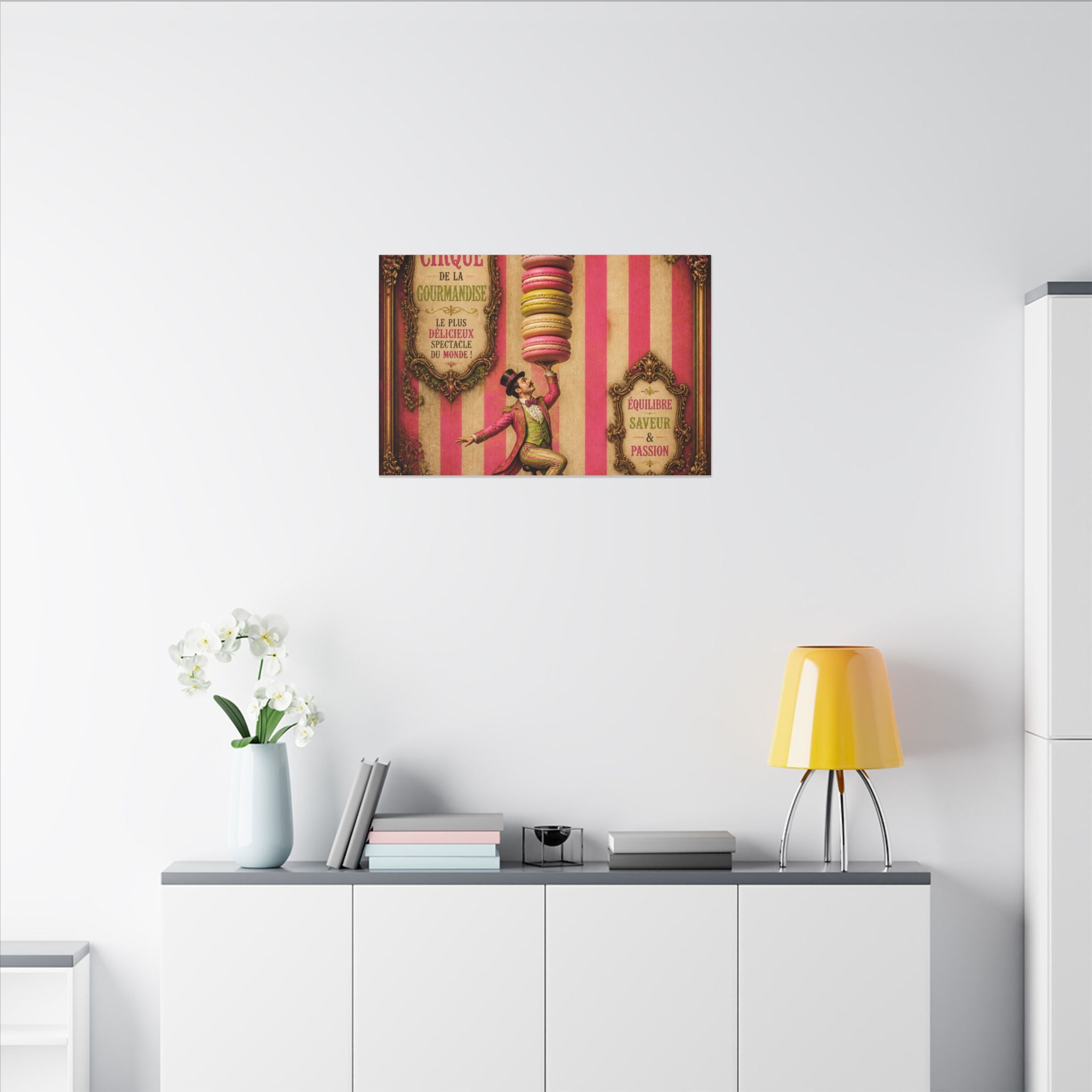 Macaron Balancing Tower Wall Art Canvas 16×20 Baroque Home Office Decor Maximalist Print