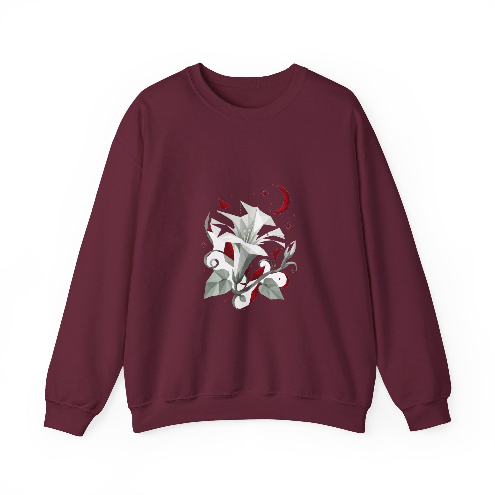 Matching Couple Sweatshirt - Sunflower & Moonflower Matching Couple Comfort Colors Crew Geometric Art His Hers Love Gift - Design B