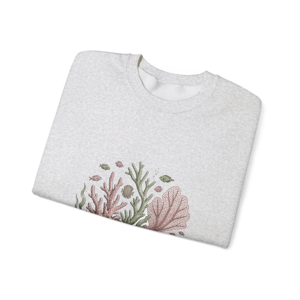 Matching Couple Sweatshirt - Coral Reef & Deep Sea Matching Couple Crewneck Sweatshirt Hand-Drawn Art His Hers Best Friend Gift - Design A