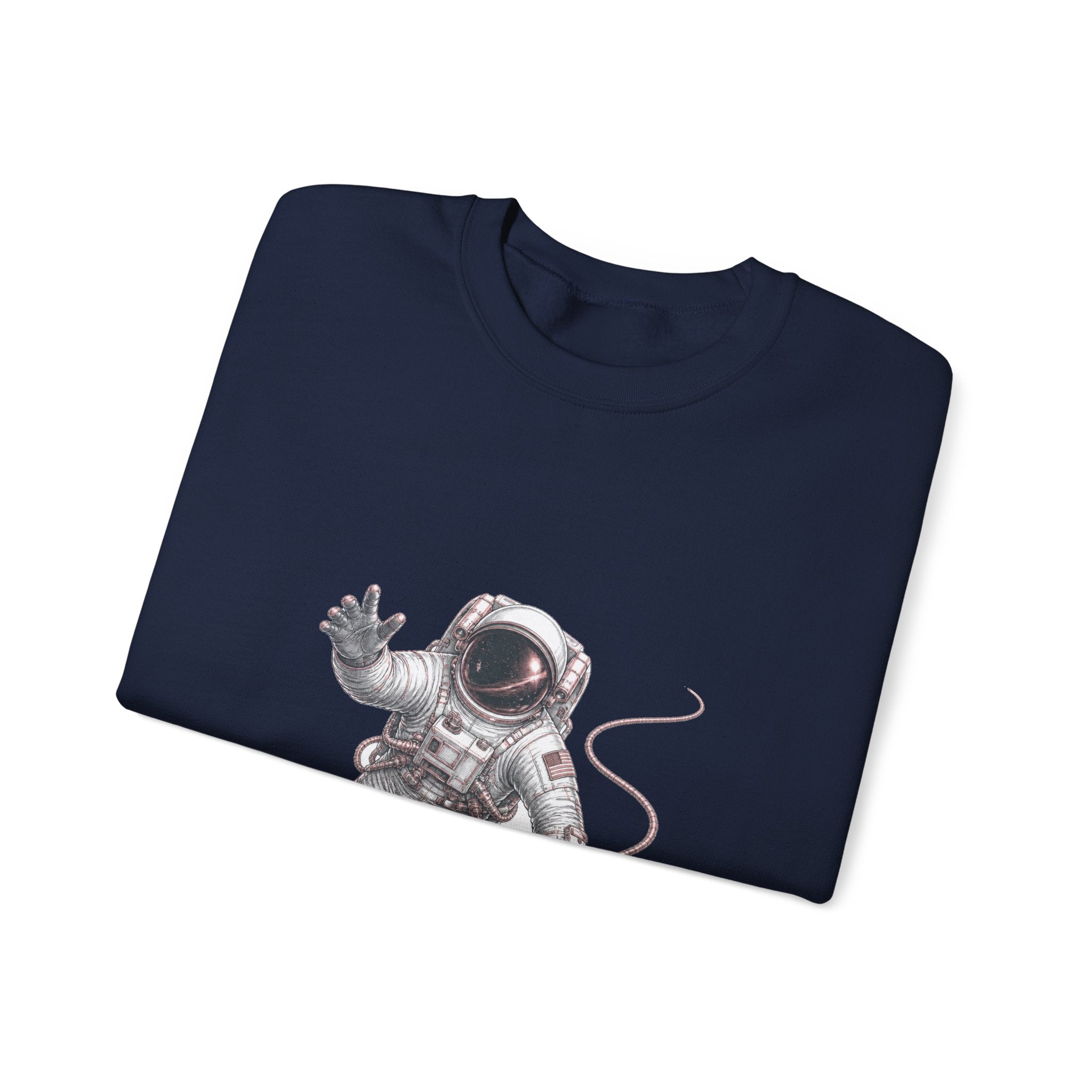 Matching Couple Sweatshirt - Astronaut & Planet Matching Couple Crewneck Sweatshirt Hand-Drawn Art His Hers Best Friend Gift - Design A