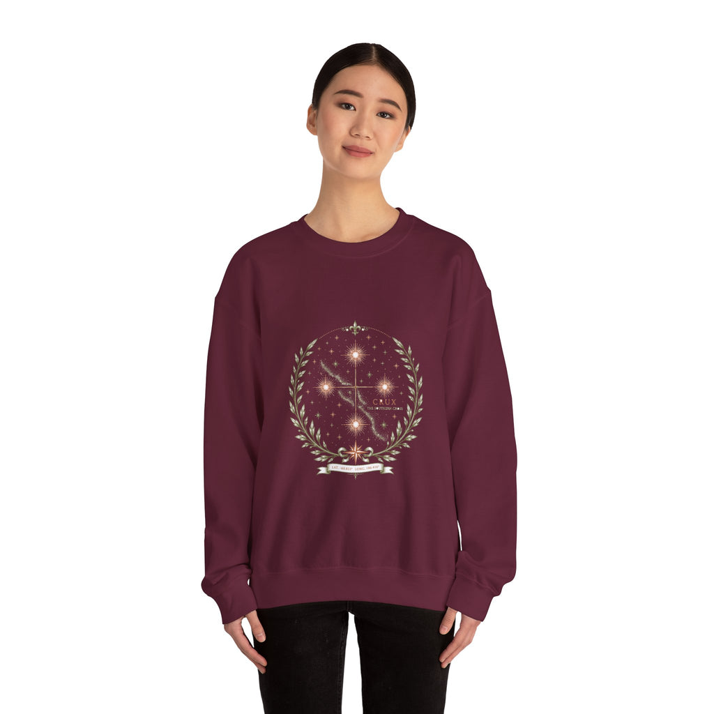 Matching Couple Sweatshirt - Aurora & Southern Cross Matching Couple Premium Fleece Sweatshirt Vintage Art His Hers Honeymoon Gift - Design B