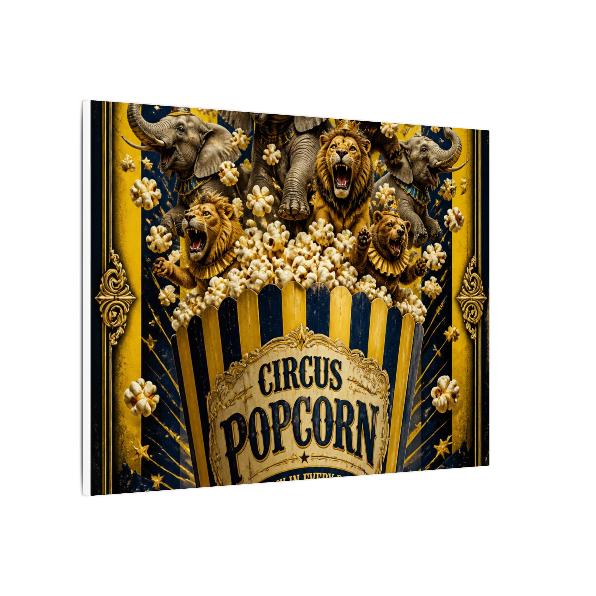 Popcorn Box Animals Wall Art Canvas 24×36 Baroque Studio Decor Maximalist Print