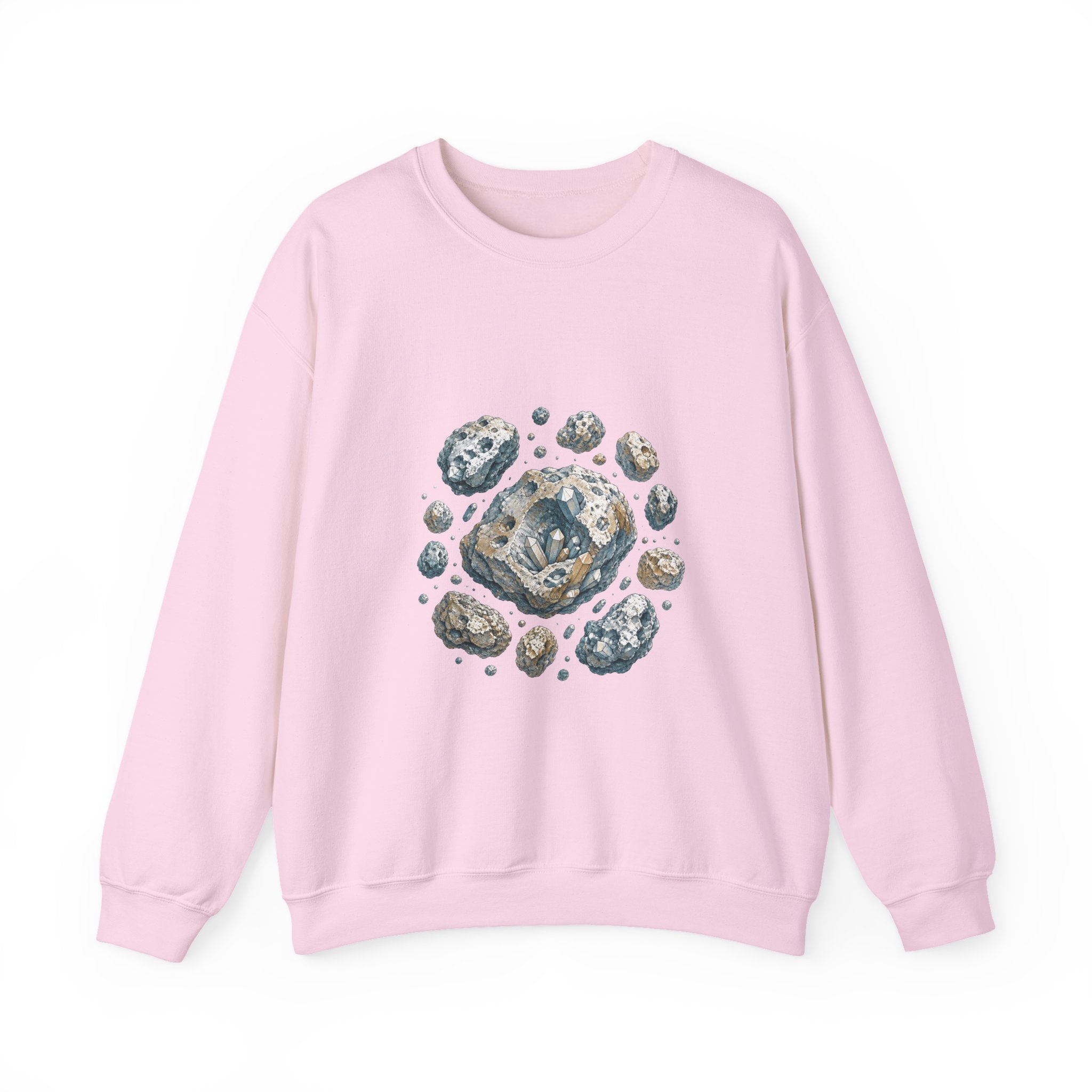 Matching Couple Sweatshirt - Comet & Asteroid Matching Couple Premium Fleece Sweatshirt Hand-Drawn Art His Hers Anniversary Gift - Design B