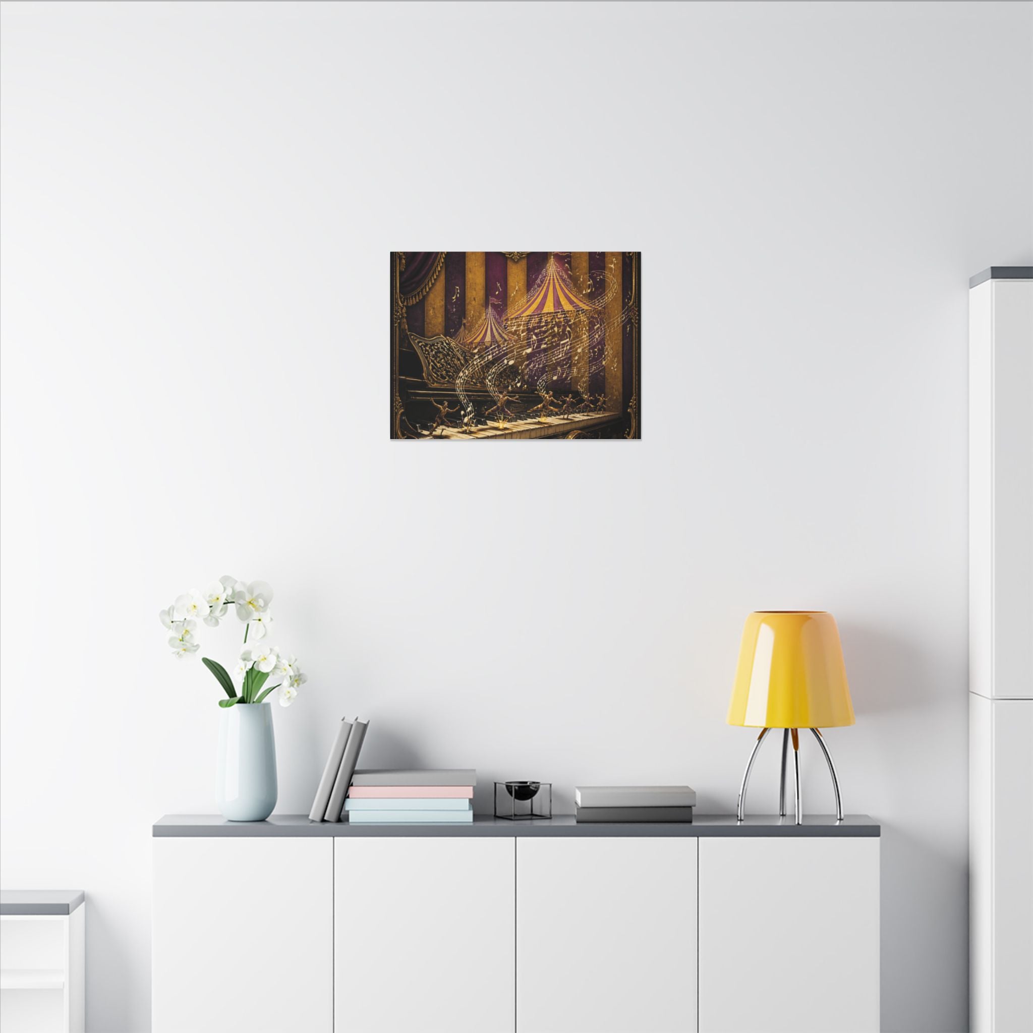 Grand Piano Acrobats Wall Art Canvas 24×36 Baroque Studio Decor Maximalist Print