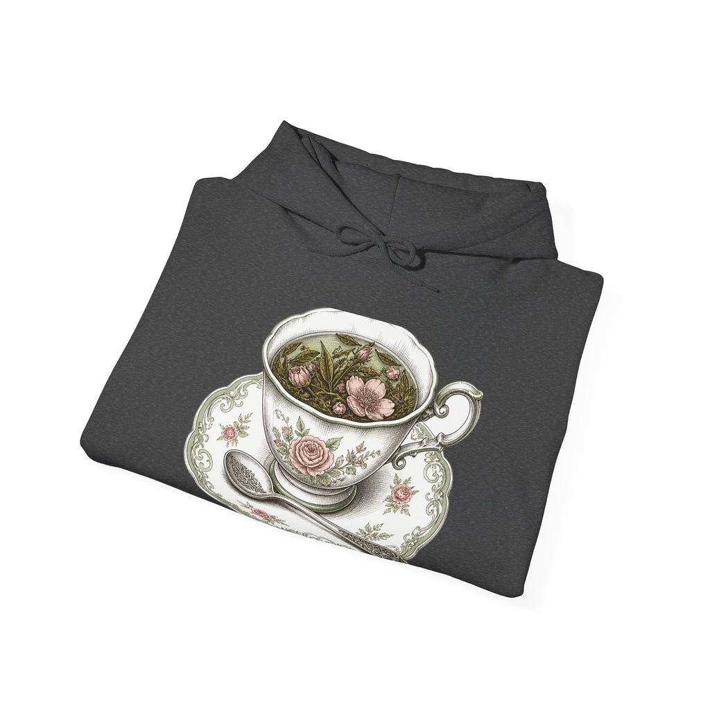 Matching Couple Sweatshirt - Coffee & Tea Matching Couple Hooded Sweatshirt Hand-Drawn Art His Hers Best Friend Gift - Design B