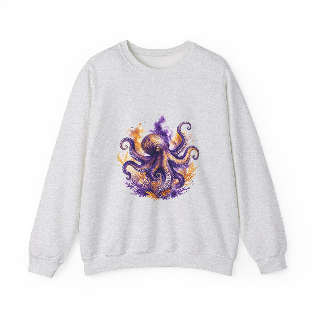 Matching Couple Sweatshirt - Octopus & Jellyfish Matching Couple Comfort Colors Crew Watercolor Art His Hers Birthday Gift - Design A