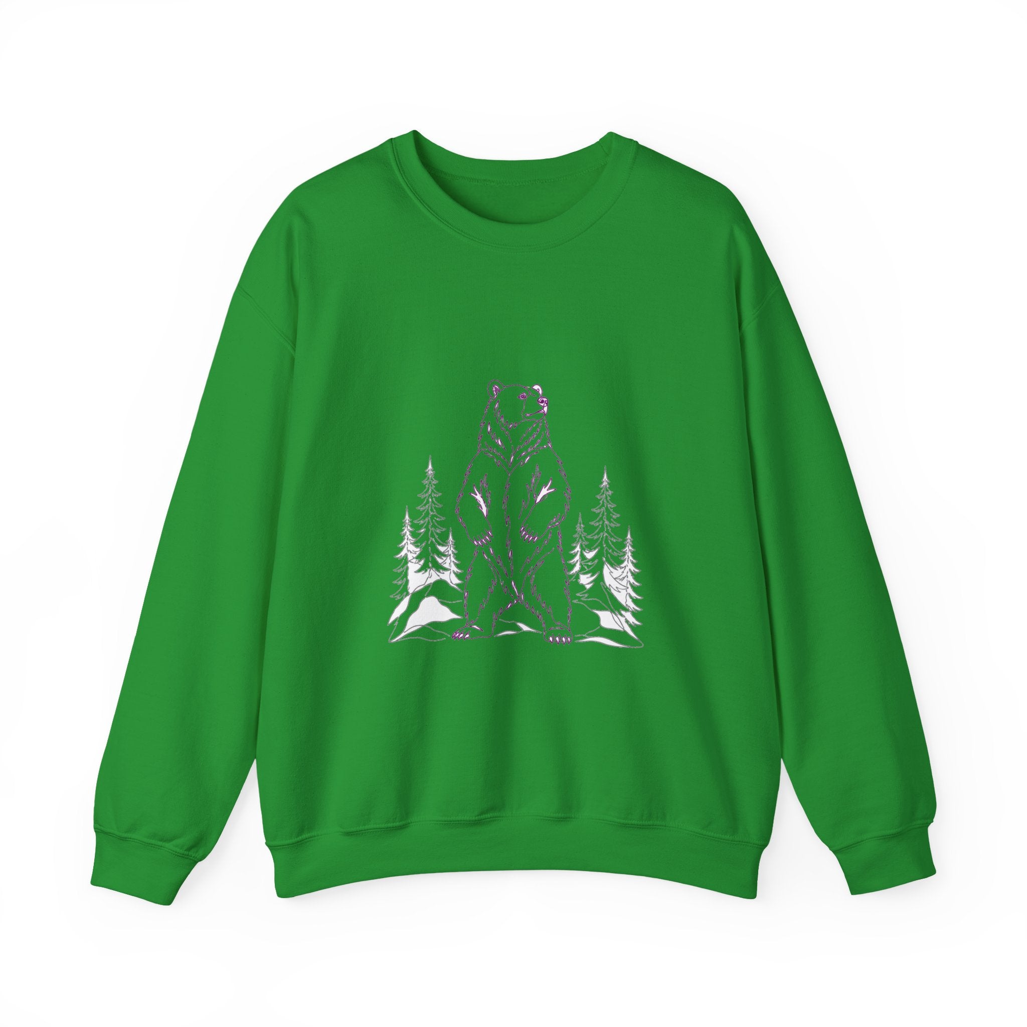 Matching Couple Sweatshirt - Bear & Deer Matching Couple Comfort Colors Crew Minimalist Art His Hers Christmas Gift - Design A