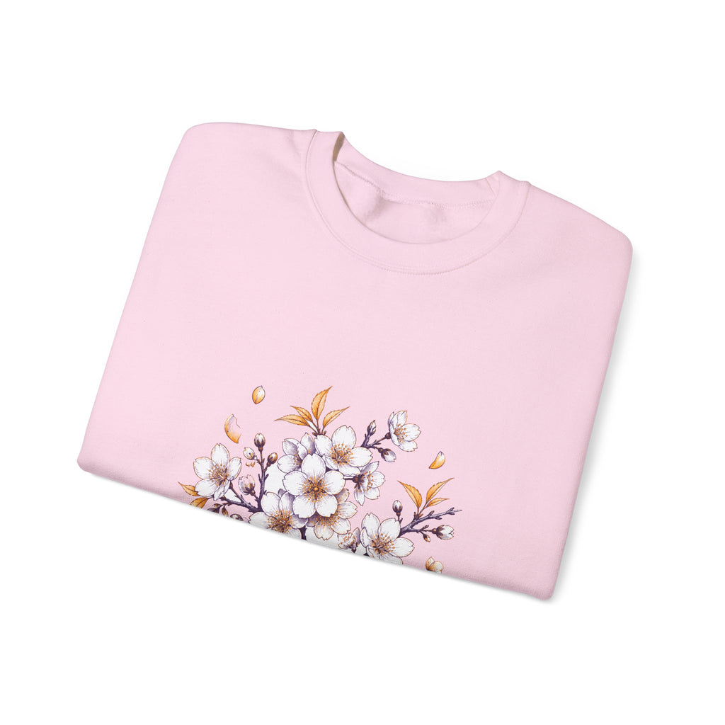 Matching Couple Sweatshirt - Cherry Blossom & Maple Leaf Matching Couple Comfort Colors Crew Hand-Drawn Art His Hers Anniversary Gift - Design A