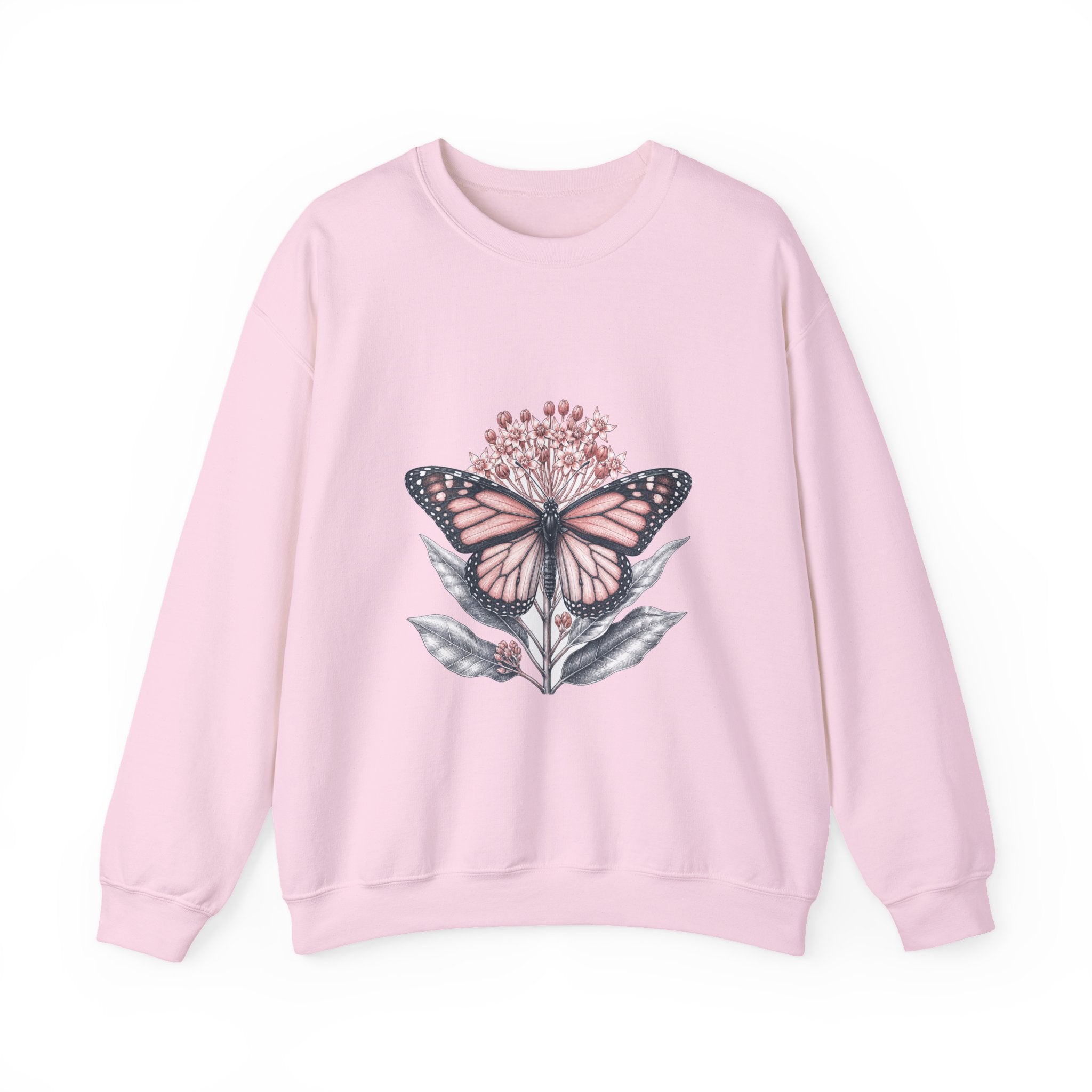 Matching Couple Sweatshirt - Butterfly & Moth Matching Couple Comfort Colors Crew Hand-Drawn Art His Hers Anniversary Gift - Design A