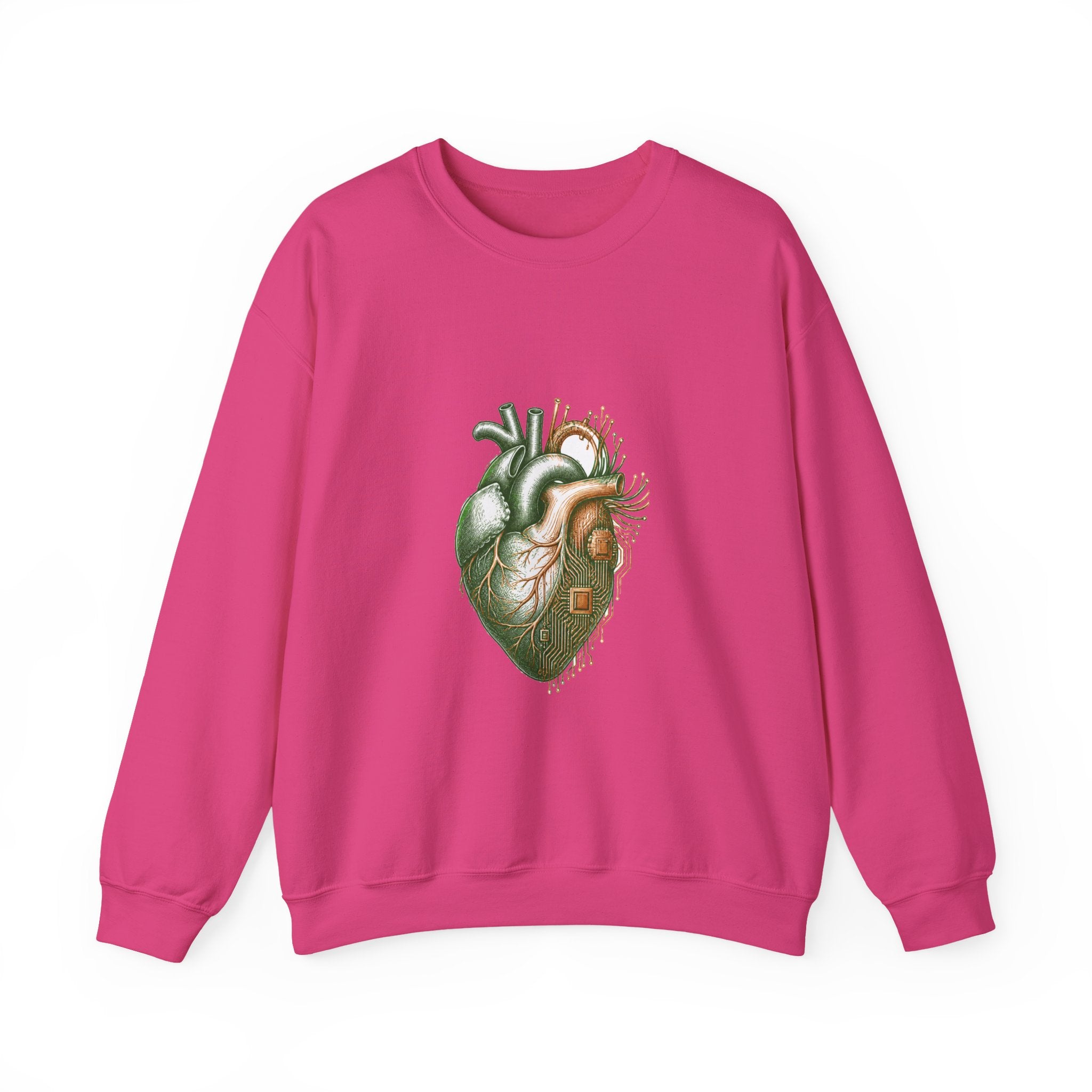 Matching Couple Sweatshirt - Robot & Heart Matching Couple Crewneck Sweatshirt Hand-Drawn Art His Hers Best Friend Gift - Design B