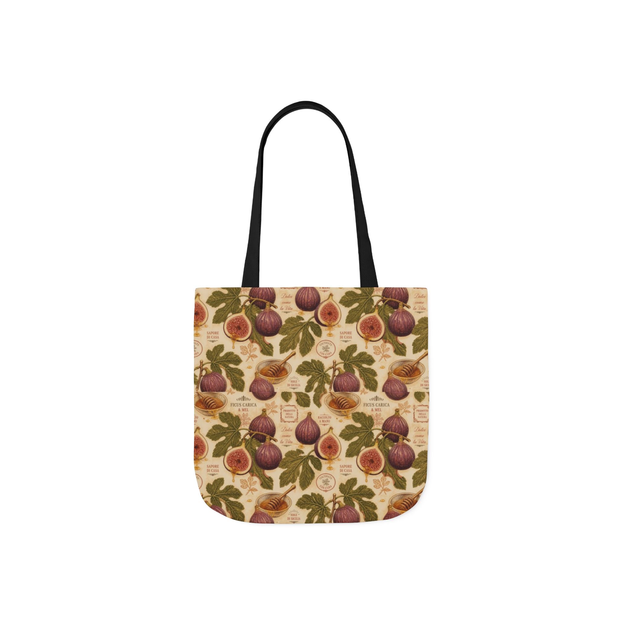 Ripe Figs Canvas Tote Bag Mediterranean Kitchen Botanical Design Italian Cottagecore Gift