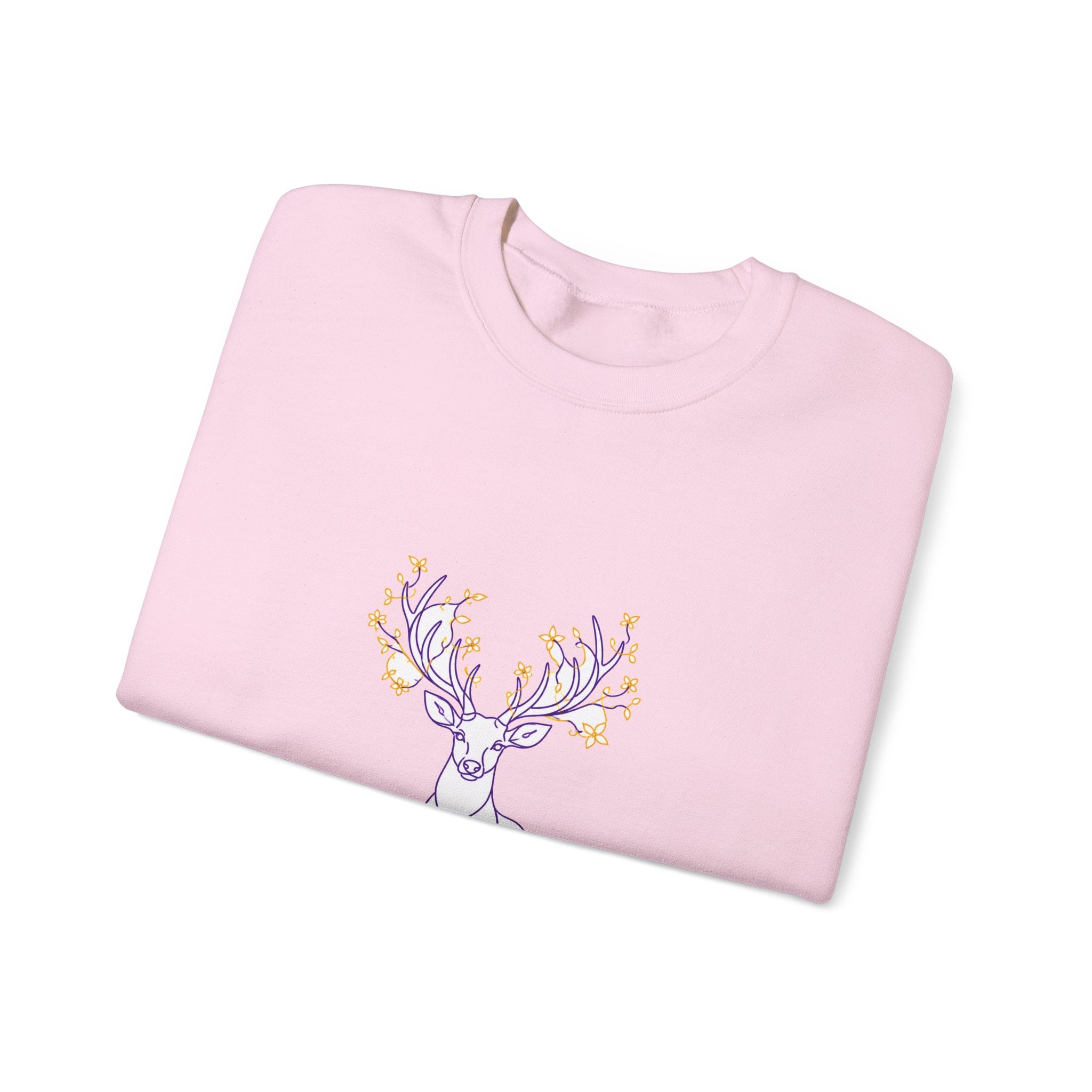 Matching Couple Sweatshirt - Bear & Deer Matching Couple Crewneck Sweatshirt Minimalist Art His Hers Valentine Gift - Design B