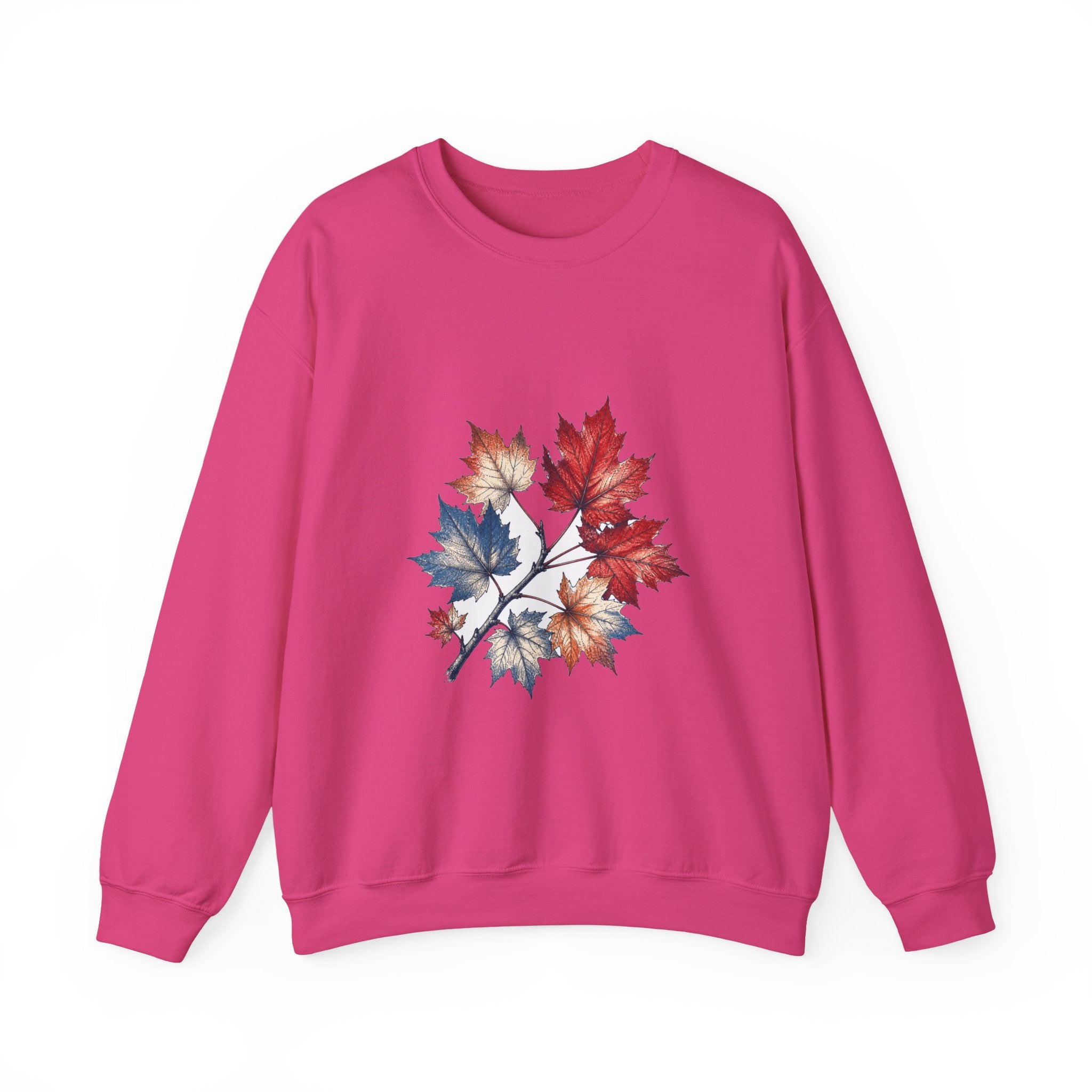 Matching Couple Sweatshirt - Cherry Blossom & Maple Leaf Matching Couple Crewneck Sweatshirt Hand-Drawn Art His Hers Best Friend Gift - Design B