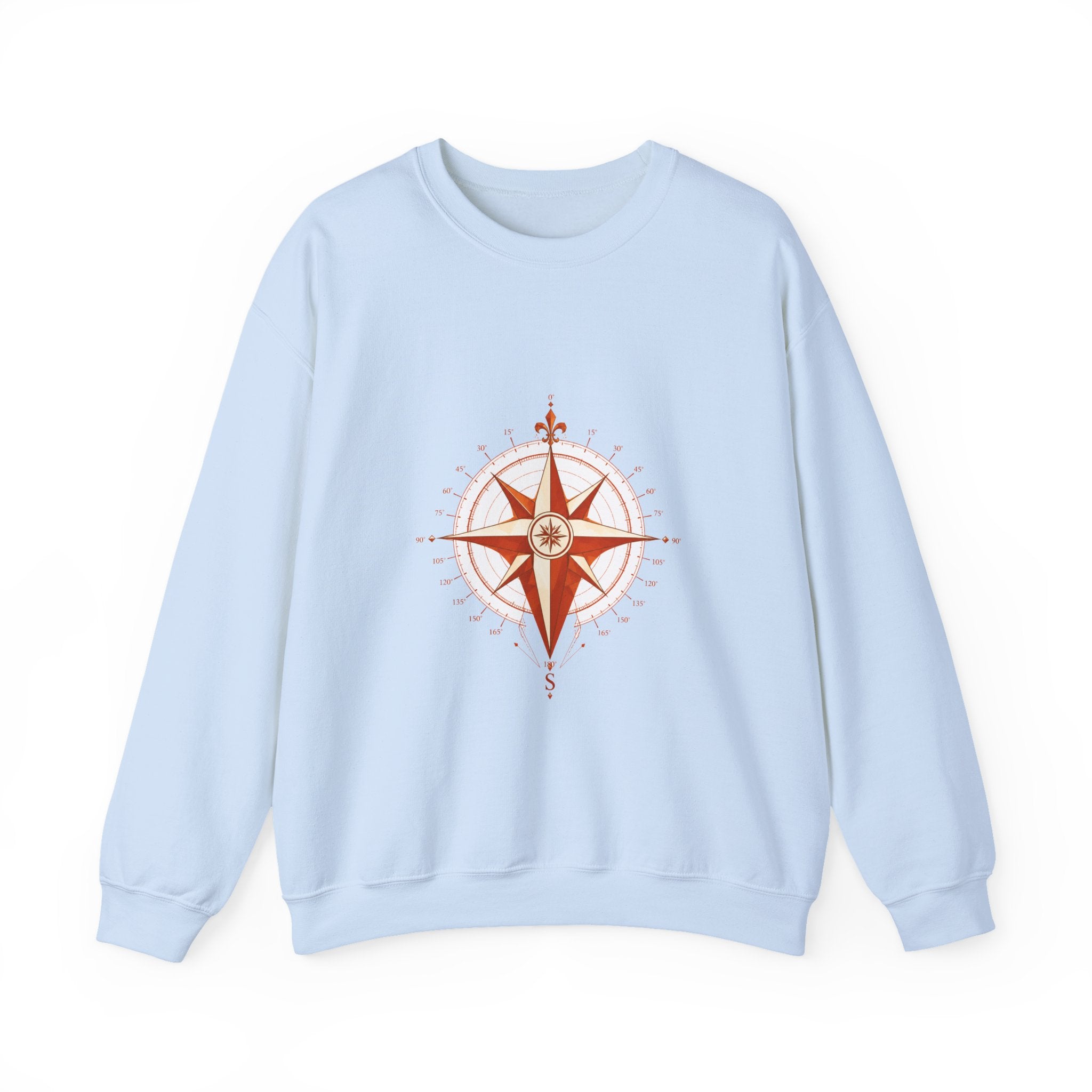 Matching Couple Sweatshirt - Compass North & South Matching Couple Comfort Colors Crew Geometric Art His Hers Love Gift - Design B