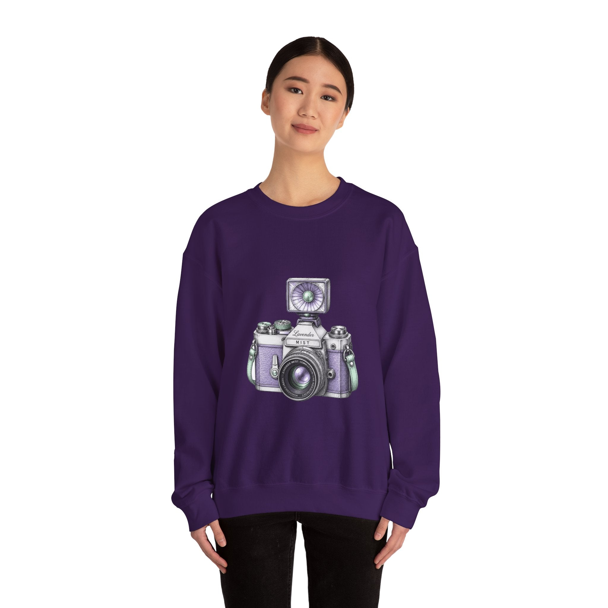 Matching Couple Sweatshirt - Camera & Film Matching Couple Comfort Colors Crew Hand-Drawn Art His Hers Anniversary Gift - Design A