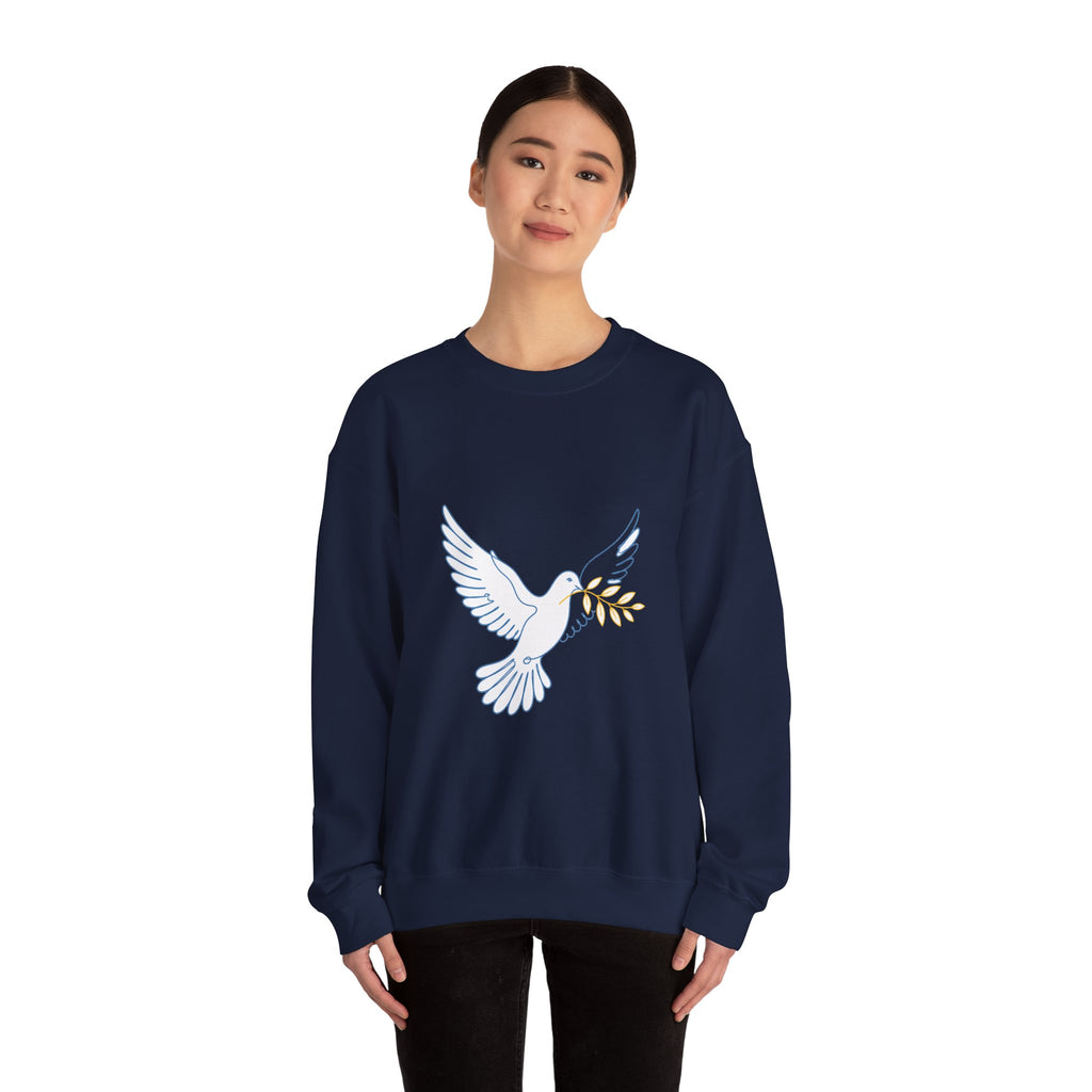 Matching Couple Sweatshirt - Wolf & Dove Matching Couple Crewneck Sweatshirt Minimalist Art His Hers Valentine Gift - Design B