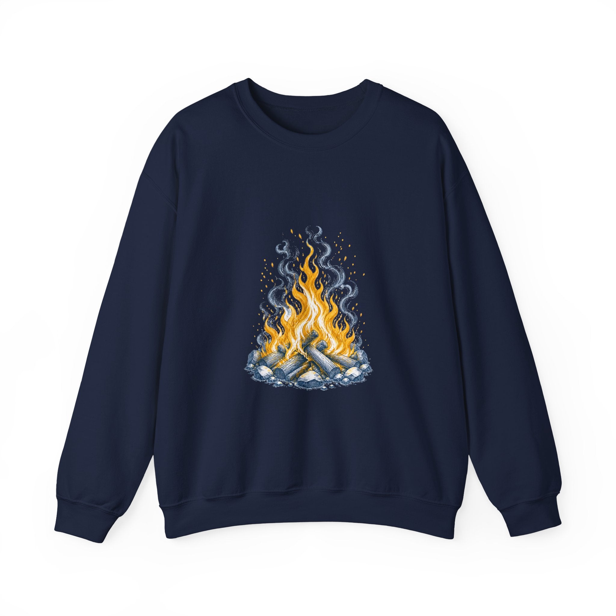 Matching Couple Sweatshirt - Wildfire & Waterfall Matching Couple Comfort Colors Crew Hand-Drawn Art His Hers Anniversary Gift - Design A