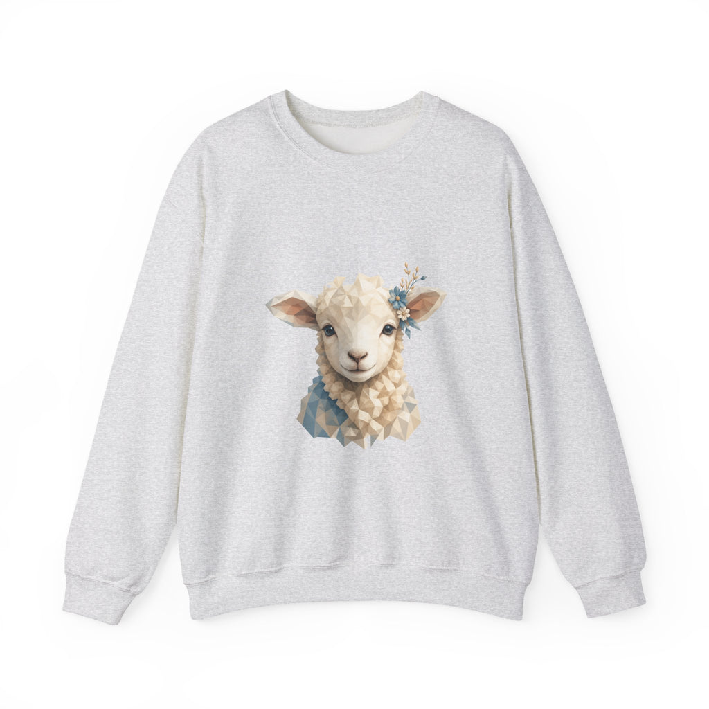 Matching Couple Sweatshirt - Lion & Lamb Matching Couple Crewneck Sweatshirt Geometric Art His Hers Couple Gift - Design B