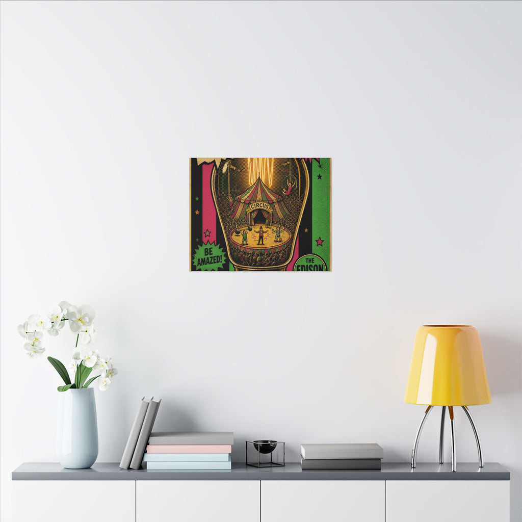 Light Bulb Circus Wall Art Canvas 24×36 Pop Art Restaurant Decor Maximalist Print