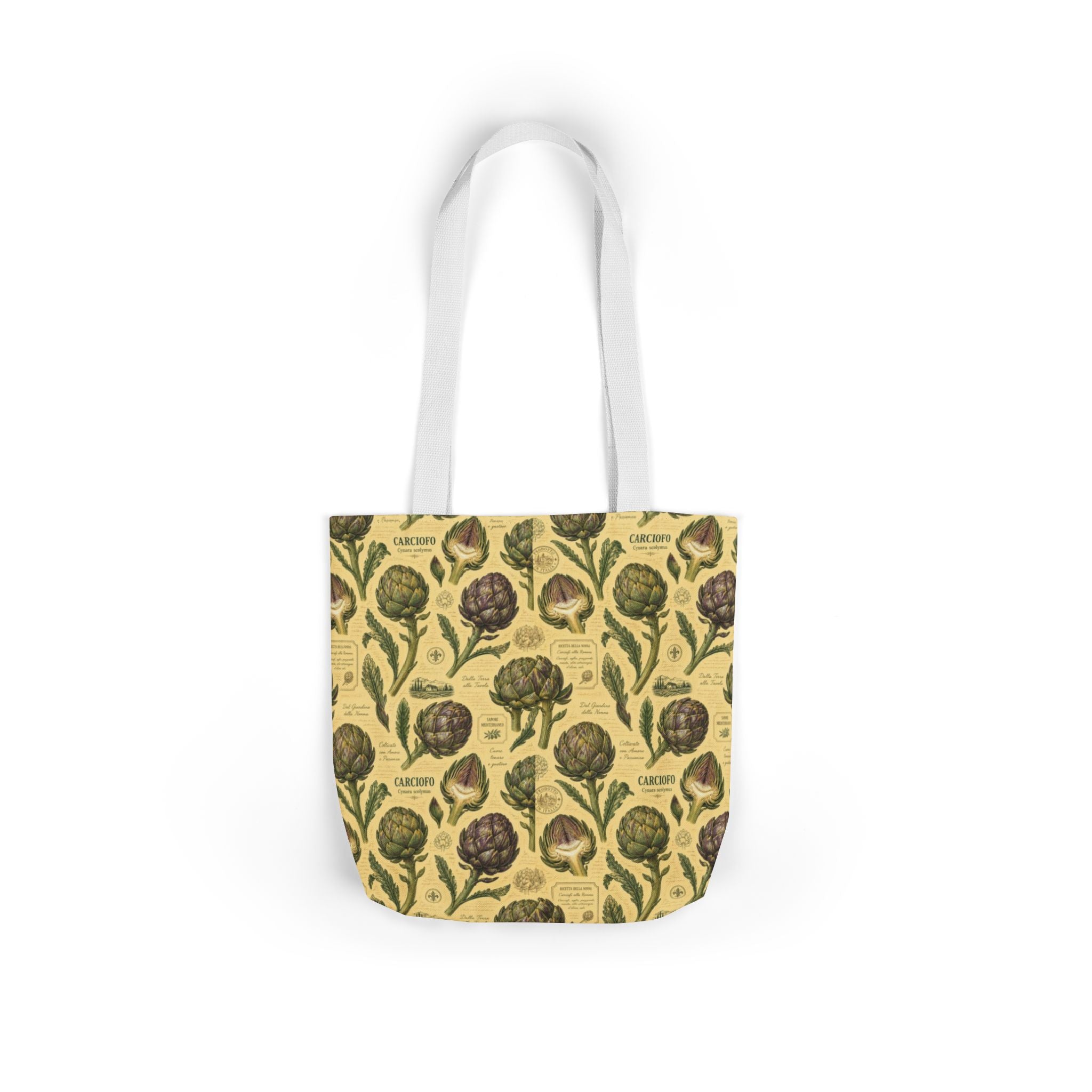 Globe Artichokes Canvas Tote Bag Mediterranean Kitchen Botanical Design Italian Cottagecore Gift