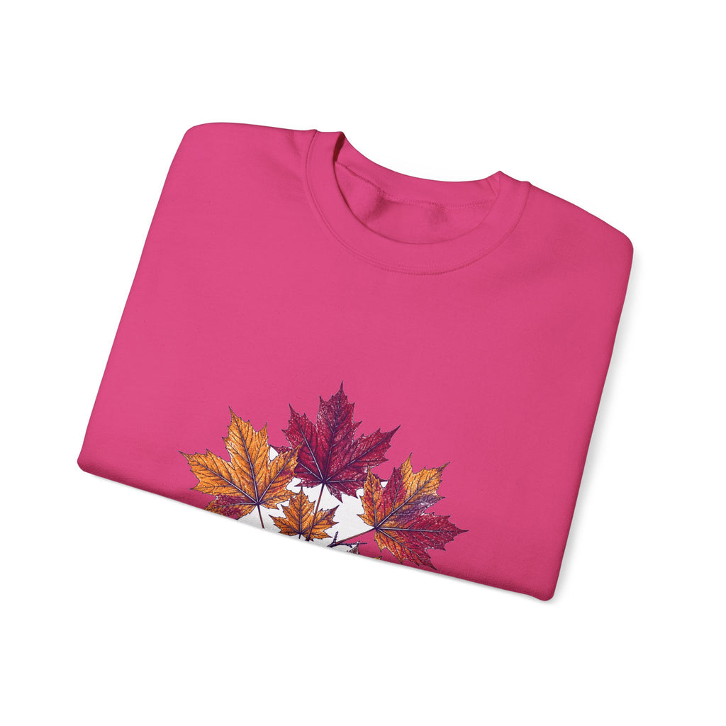 Matching Couple Sweatshirt - Cherry Blossom & Maple Leaf Matching Couple Comfort Colors Crew Hand-Drawn Art His Hers Anniversary Gift - Design B