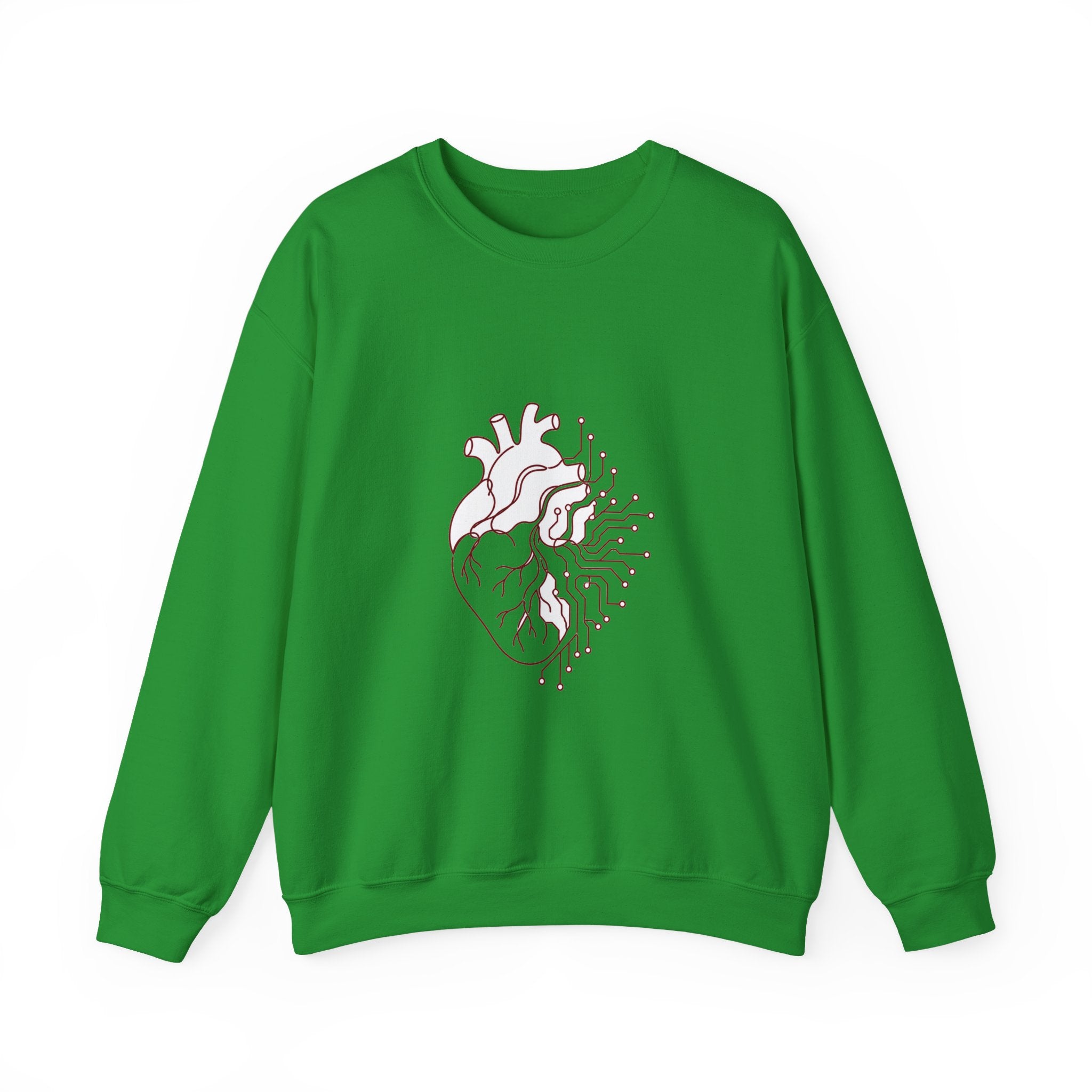 Matching Couple Sweatshirt - Robot & Heart Matching Couple Comfort Colors Crew Minimalist Art His Hers Christmas Gift - Design B