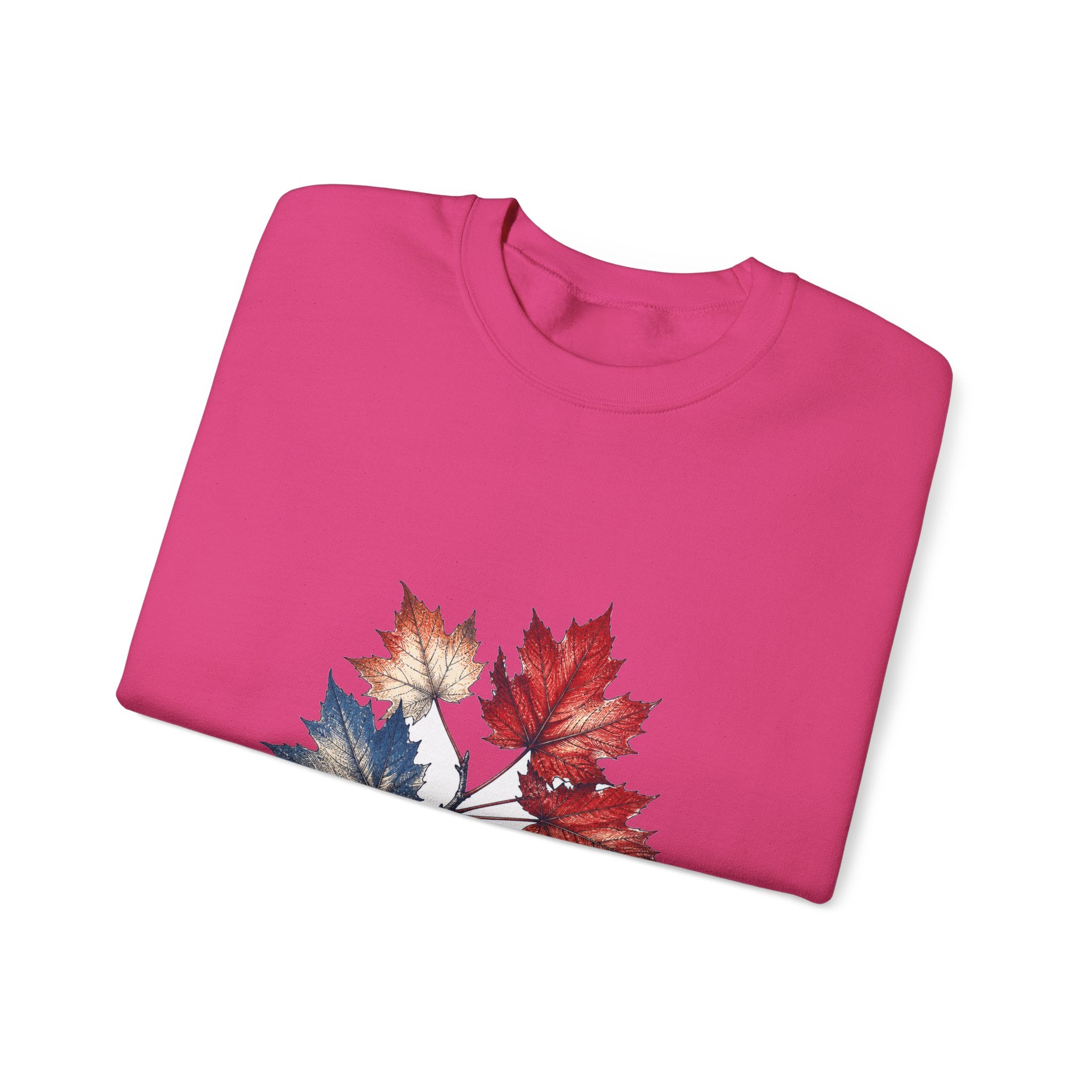 Matching Couple Sweatshirt - Cherry Blossom & Maple Leaf Matching Couple Crewneck Sweatshirt Hand-Drawn Art His Hers Best Friend Gift - Design B