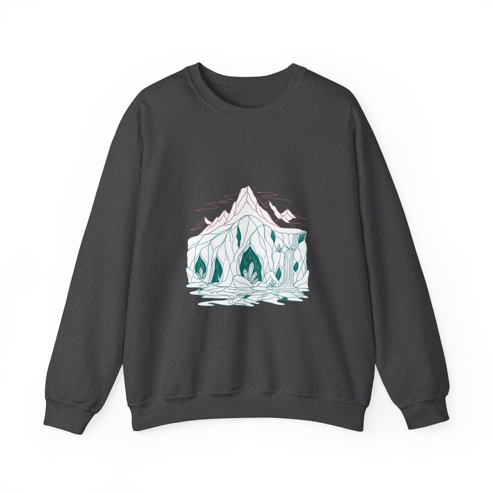 Matching Couple Sweatshirt - Volcano & Glacier Matching Couple Comfort Colors Crew Minimalist Art His Hers Christmas Gift - Design B