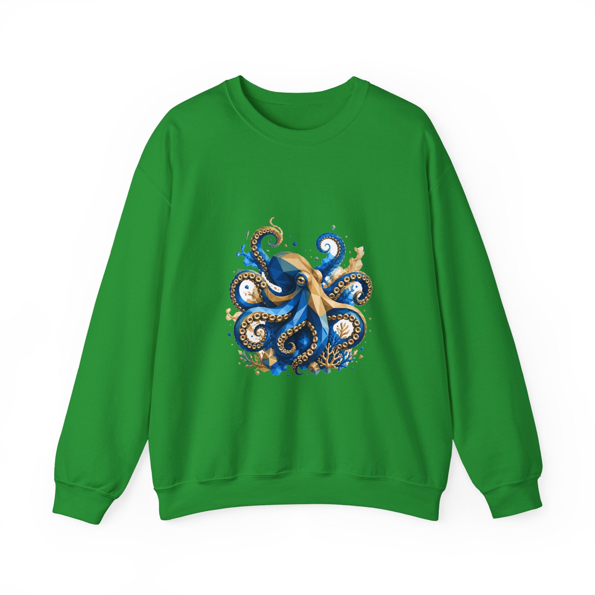 Matching Couple Sweatshirt - Octopus & Jellyfish Matching Couple Premium Fleece Sweatshirt Geometric Art His Hers Love Gift - Design A